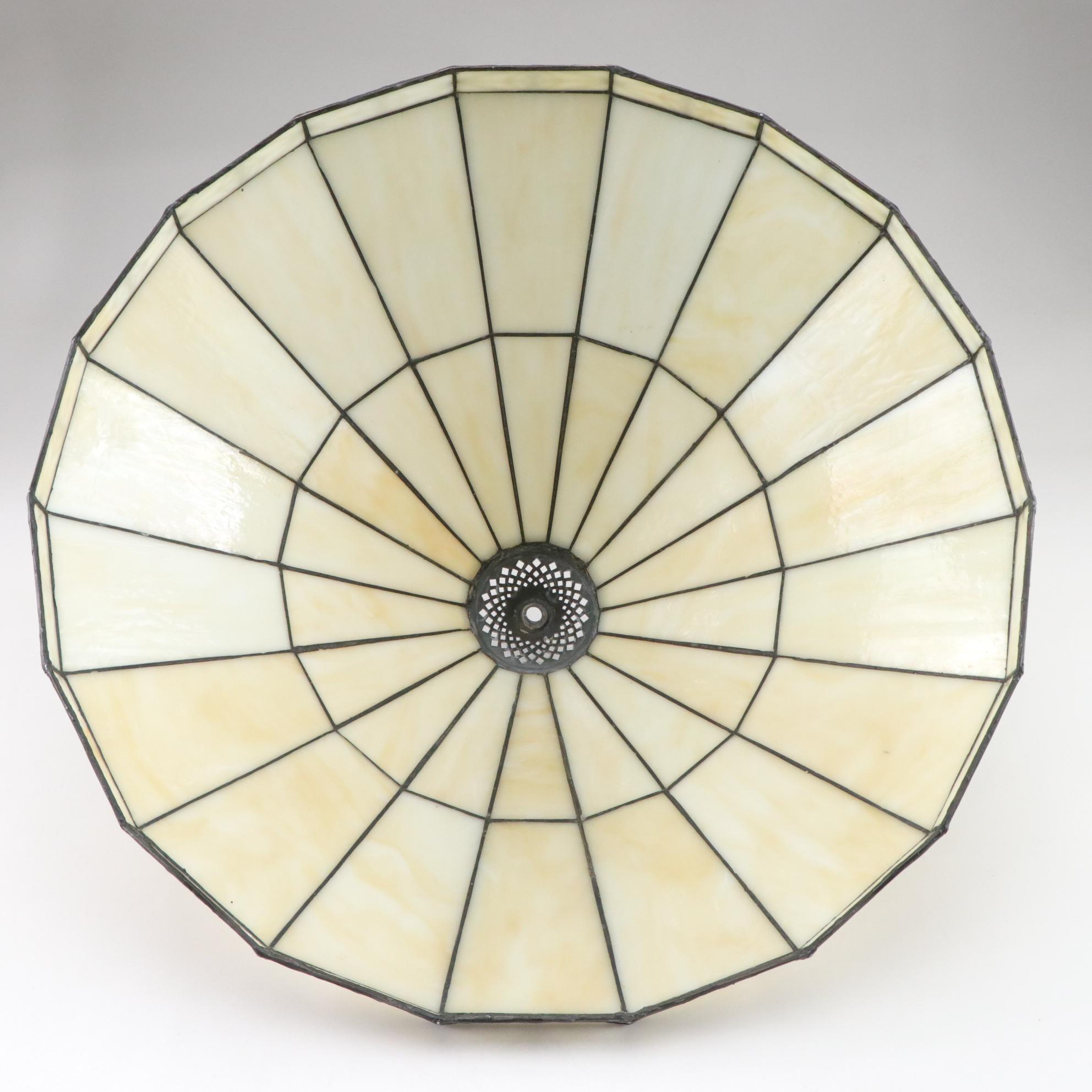 Cream Slag Glass Panel Lamp Shade