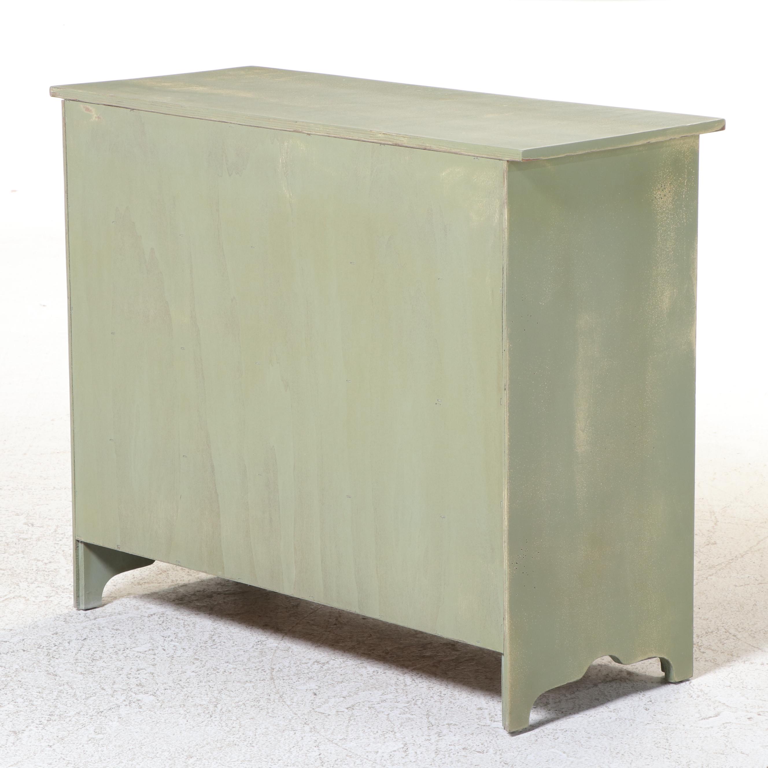 Ron Fisher Furniture Primitive Pine and Green-Painted Four-Drawer Chest