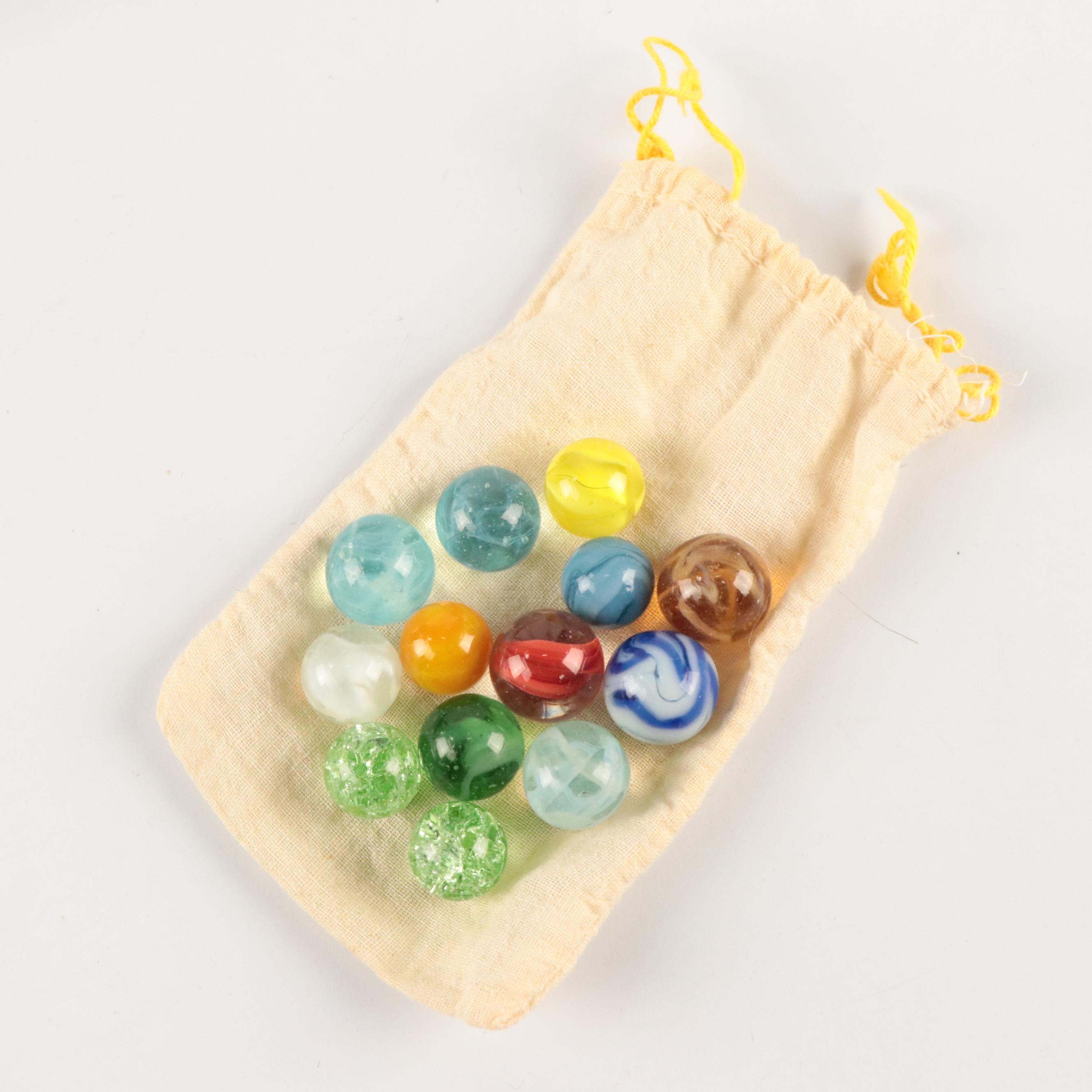 WWII Era Victory and American Defense Medals with Clock, Marbles and More