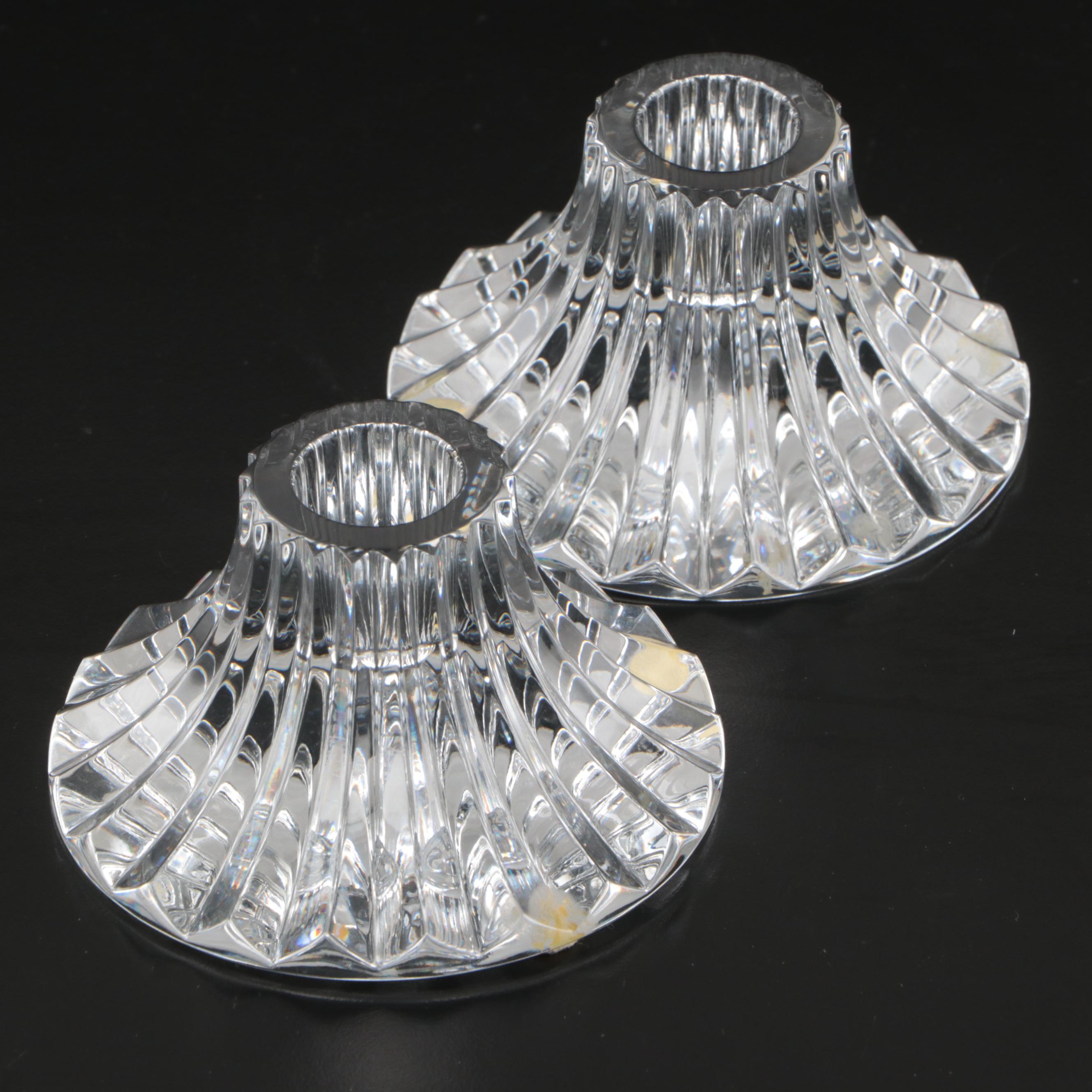 Pair of Baccarat "Massena" Crystal Single Light Candlesticks