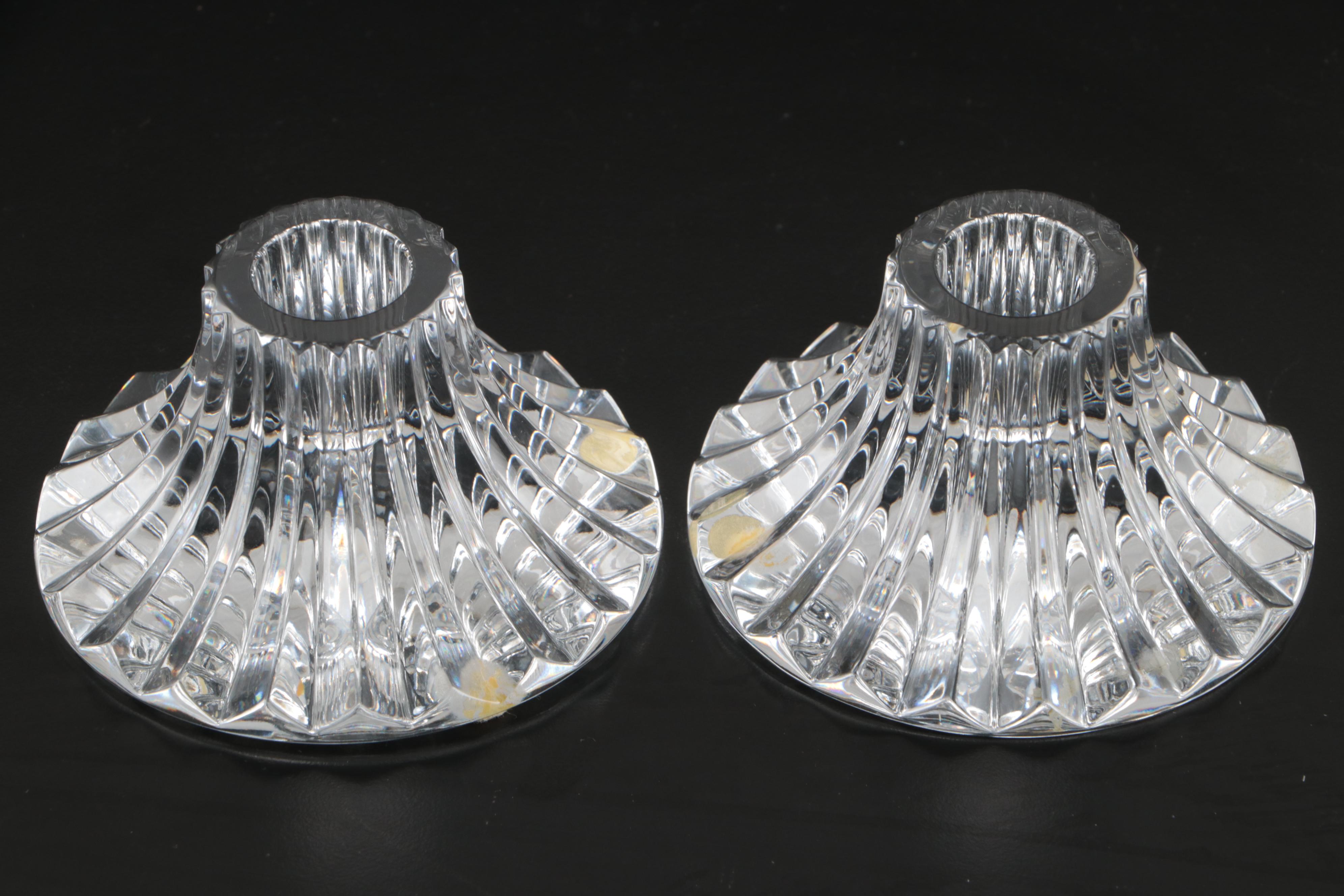 Pair of Baccarat "Massena" Crystal Single Light Candlesticks