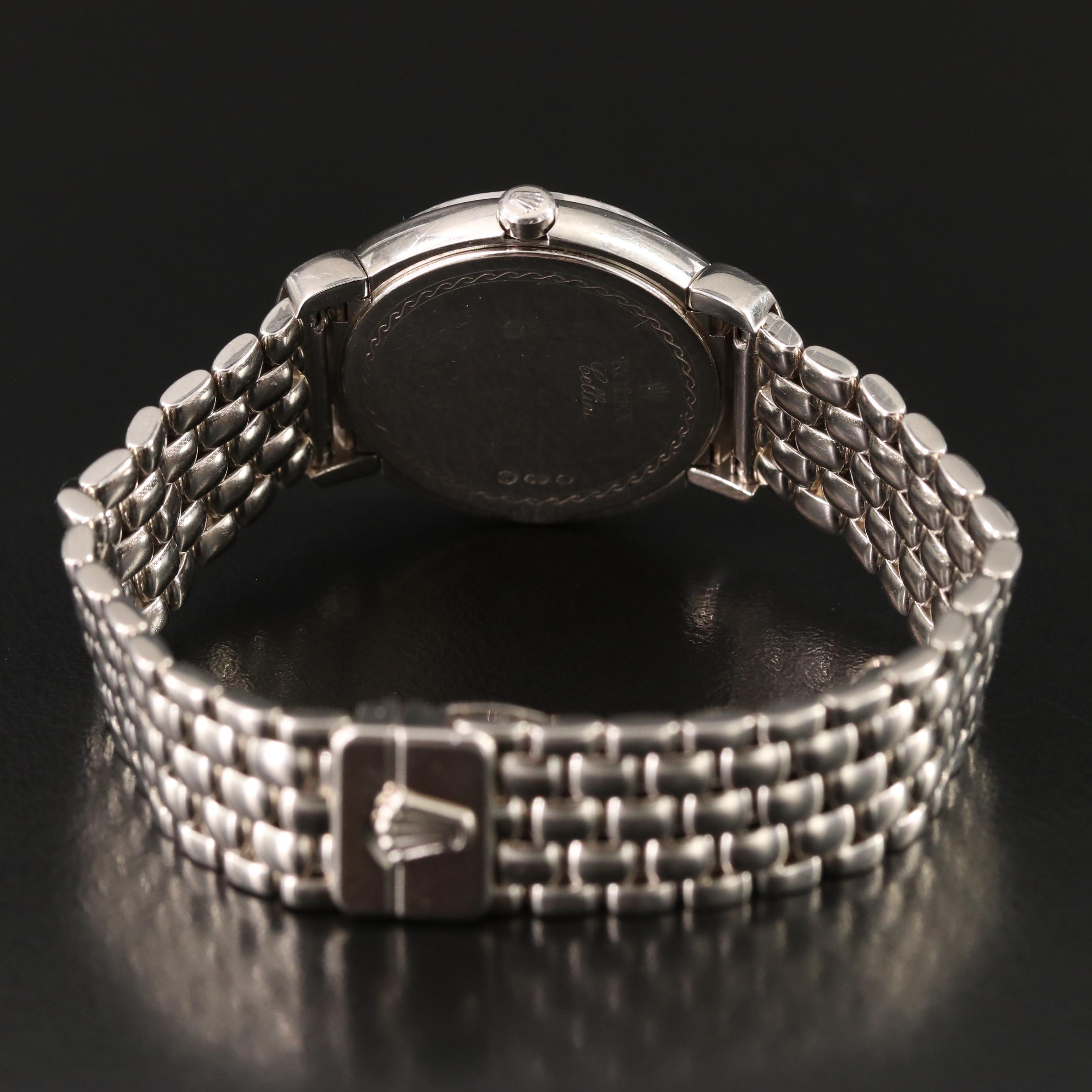 2005 18K Rolex Cellini Cellissma Factory Diamond Mother-of-Pearl Dial Watch