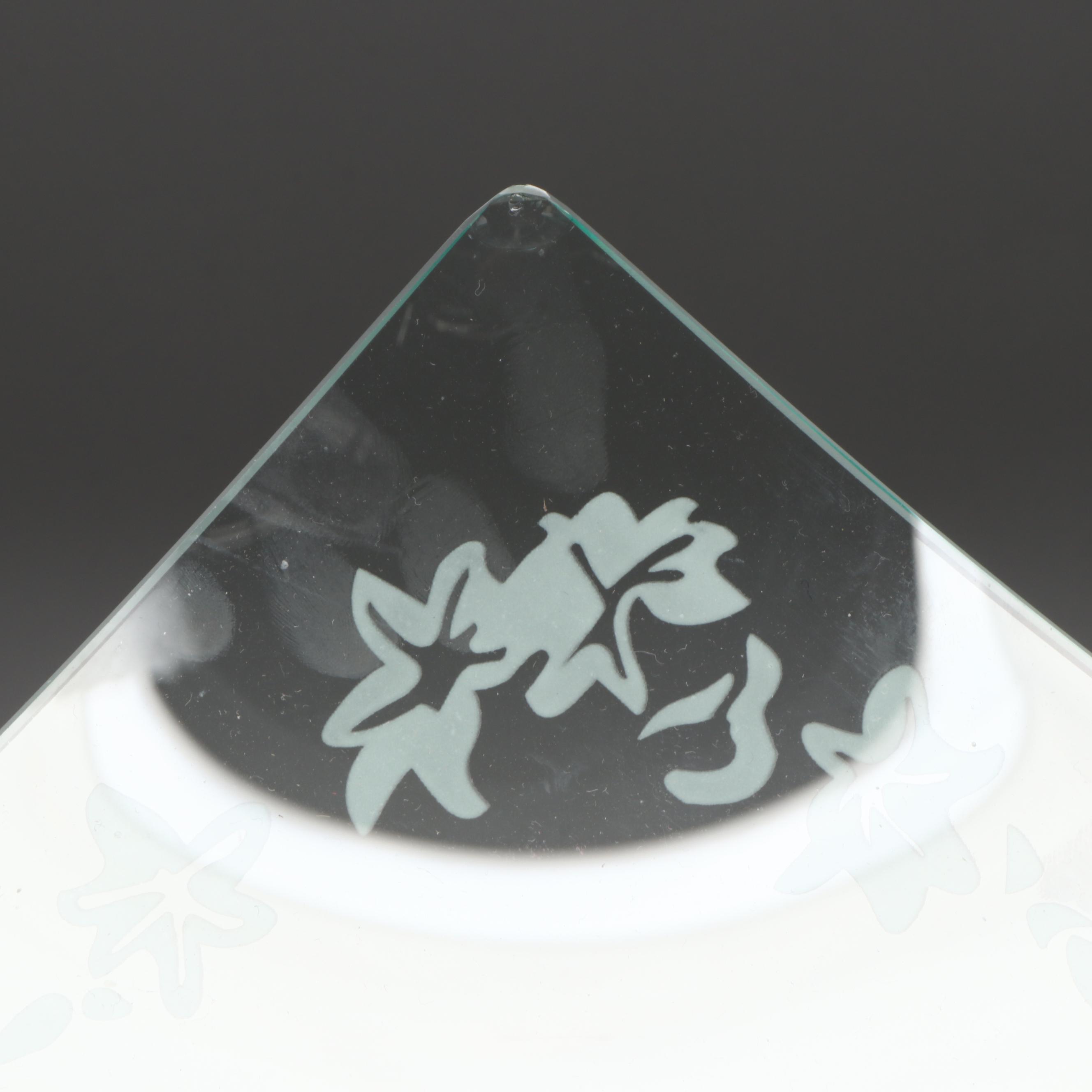 United Features Syndicate Music Box, Carved Wooden Vase and Glass Dish