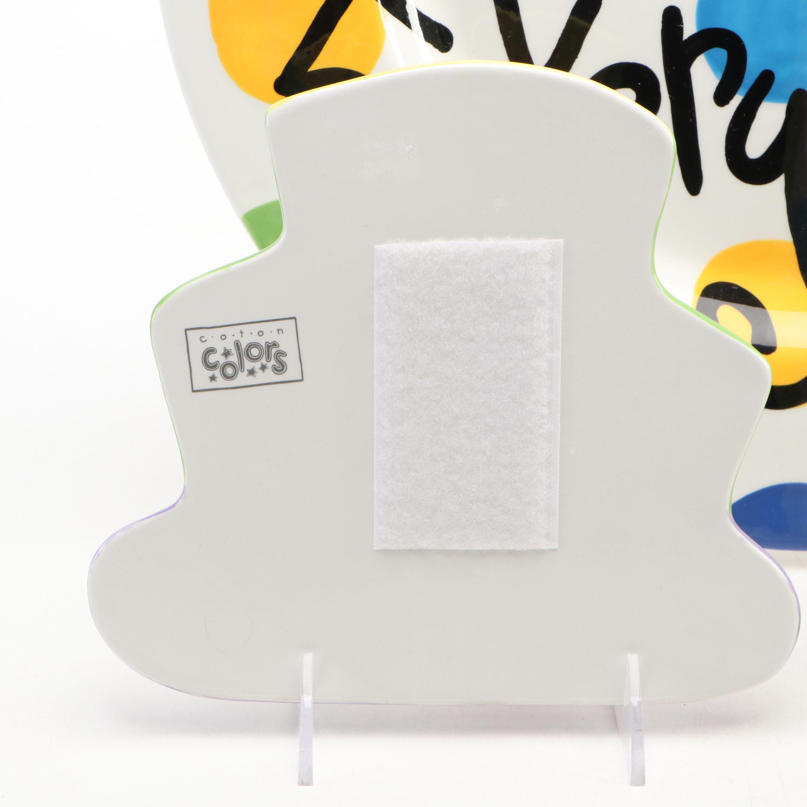 Coton Colors "Happy Everything" Platter with Trivet, Easter Box and Book