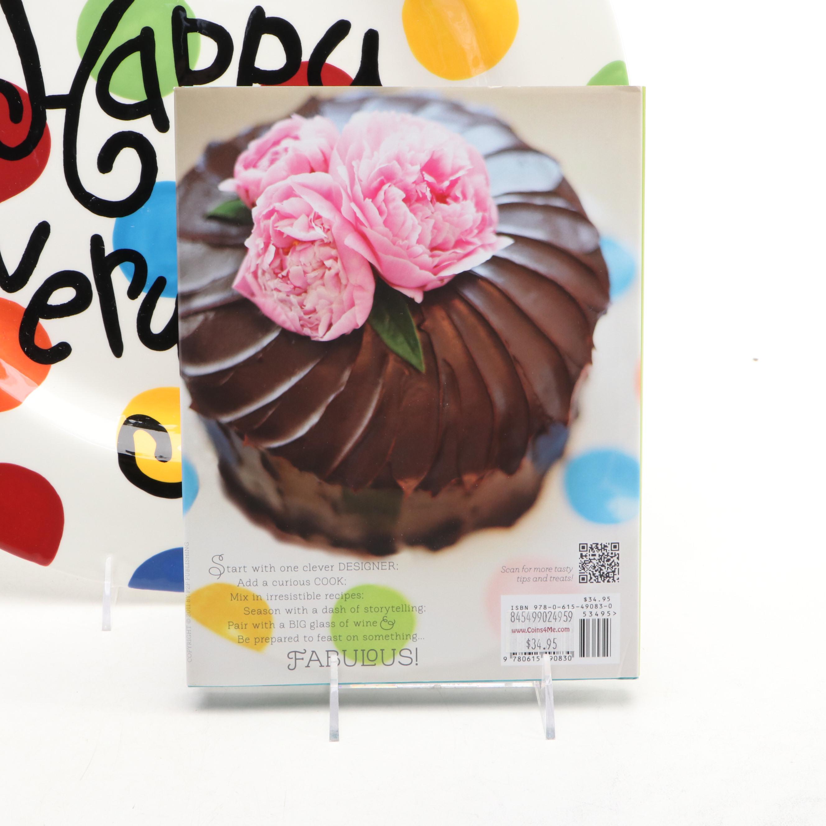 Coton Colors "Happy Everything" Platter with Trivet, Easter Box and Book