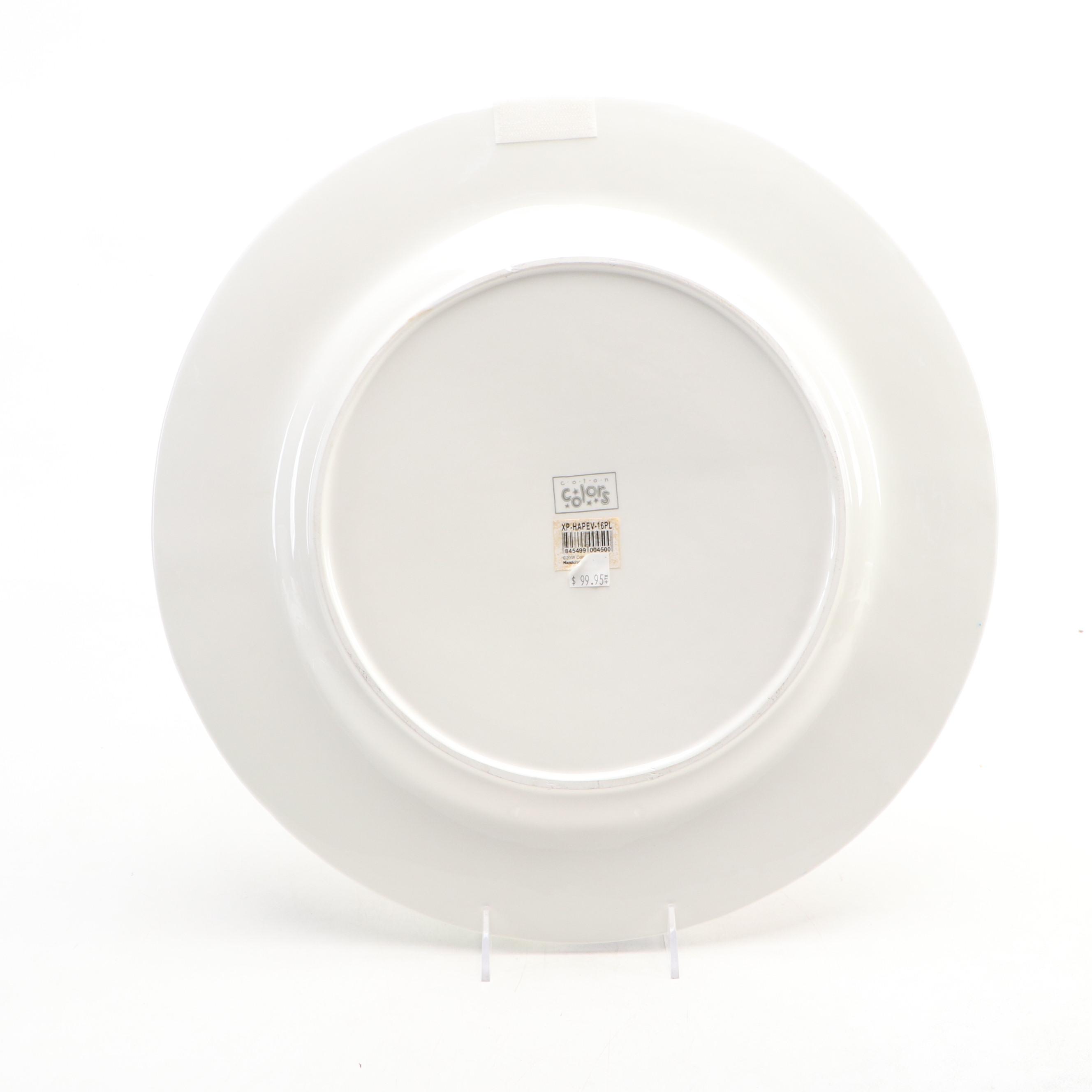 Coton Colors "Happy Everything" Platter with Trivet, Easter Box and Book