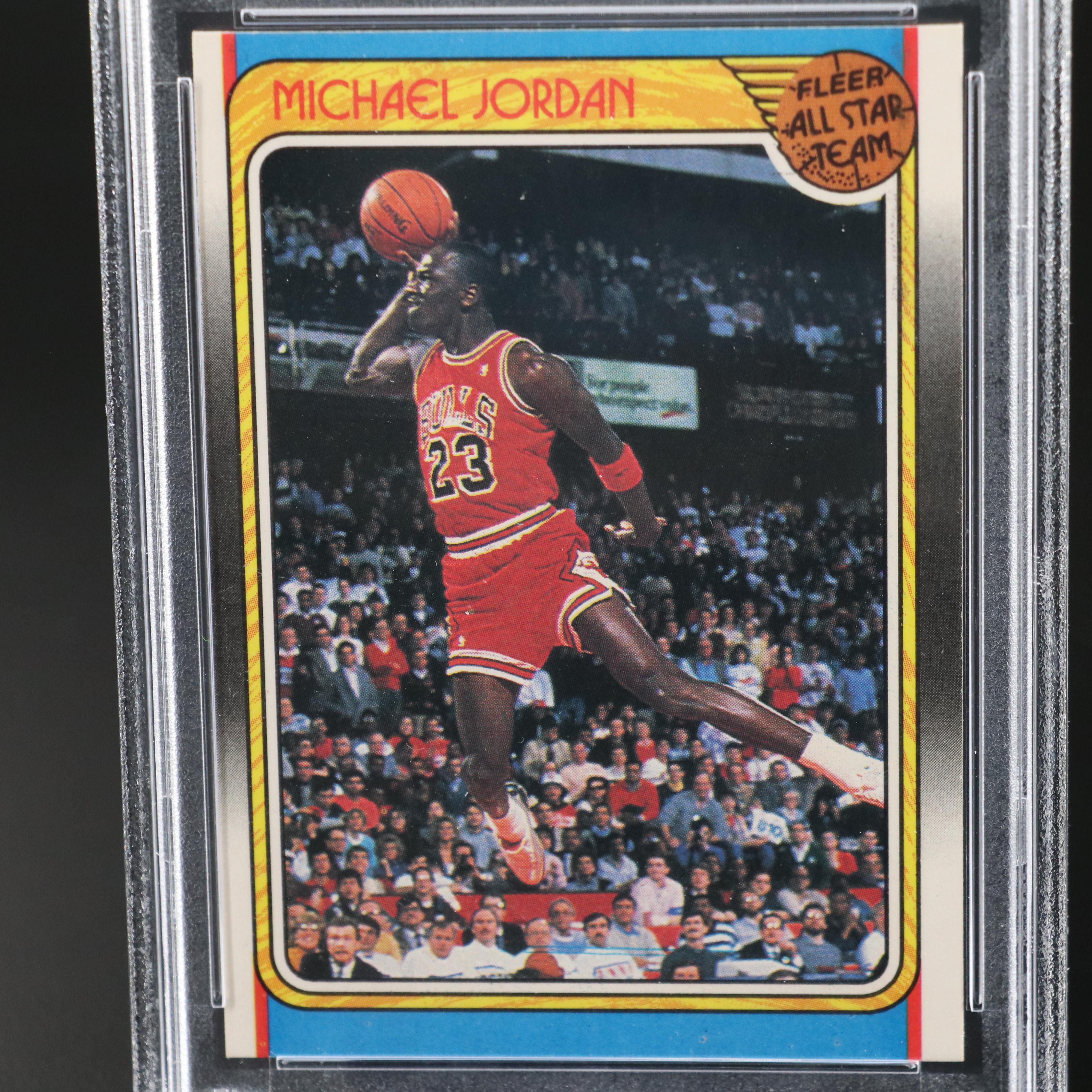 1988 Fleer Michael Jordan Chicago Bulls All-Star Card Graded PSA 7
