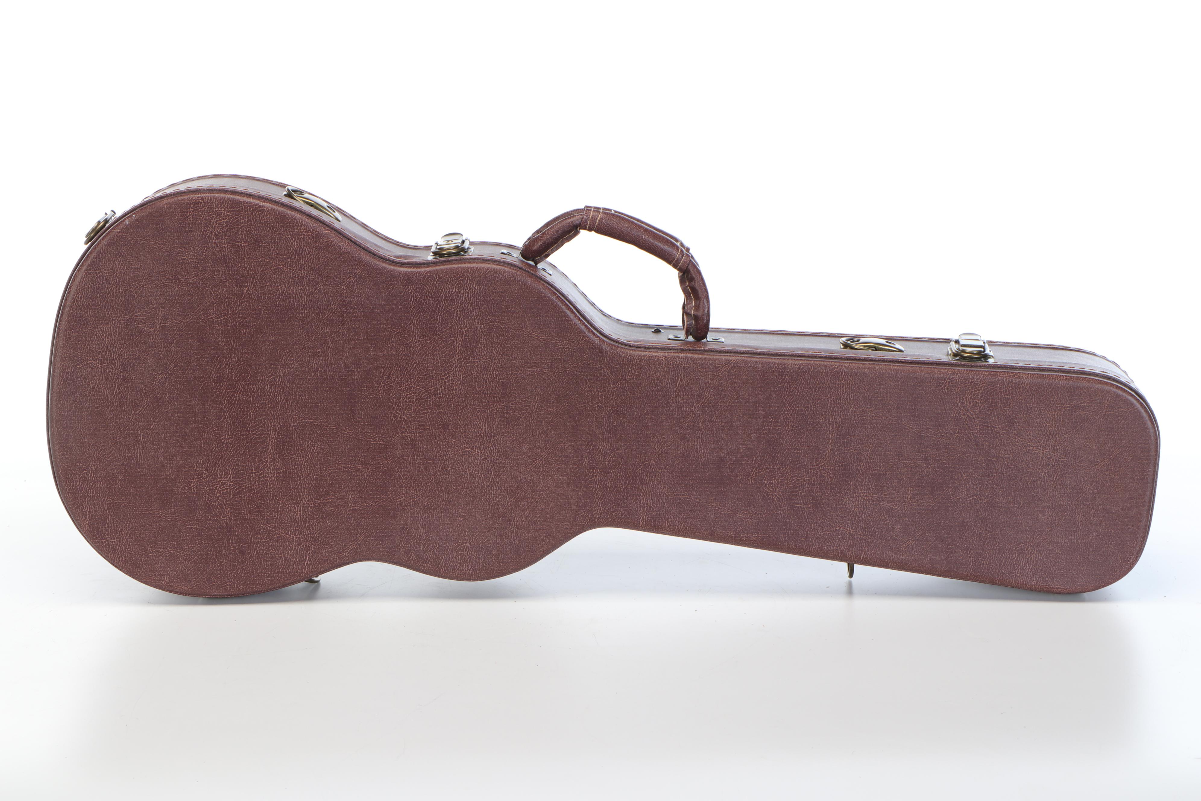 Kmise Mahogany Ukulele with Abalone Soundhole Inlay and Hardside Case