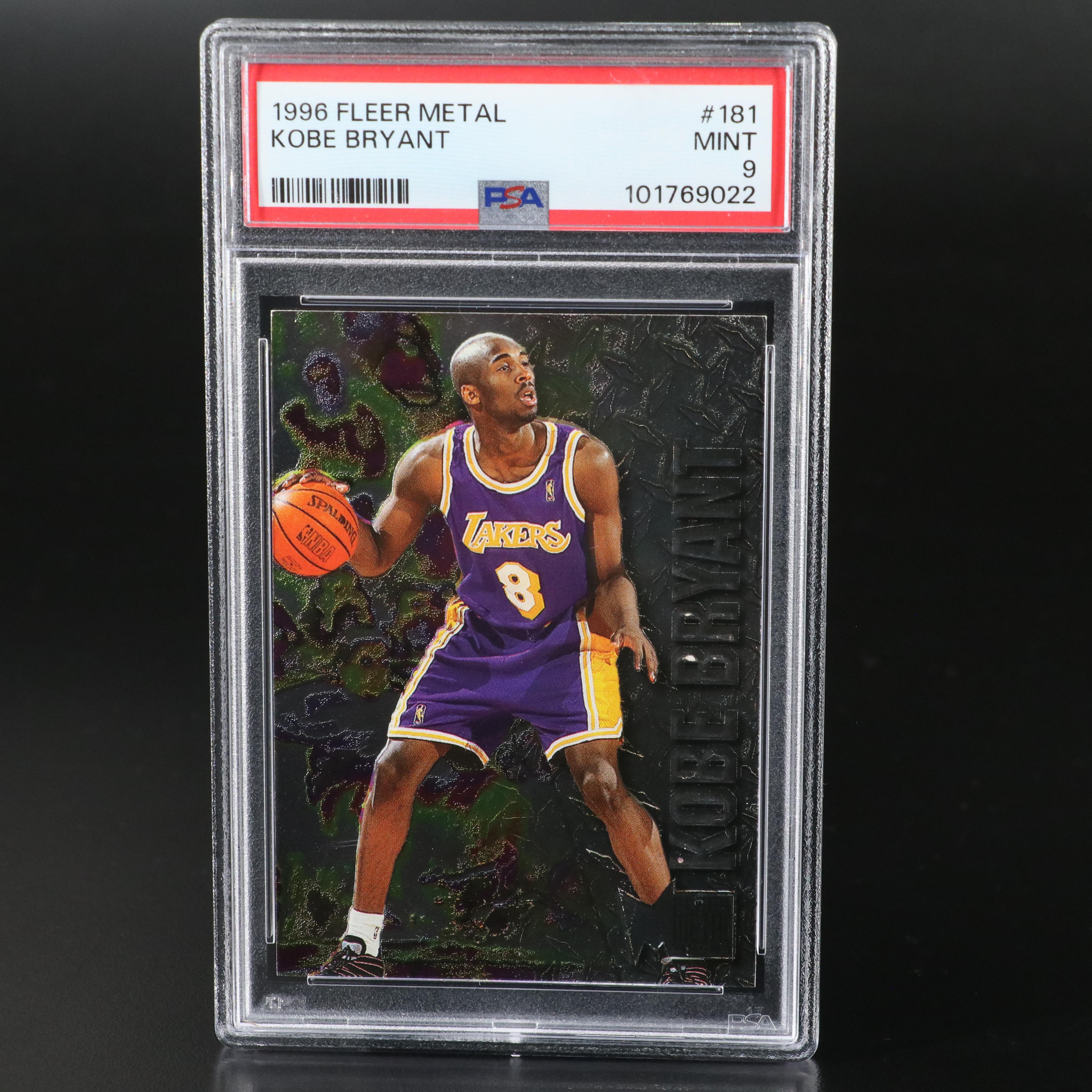 1996 Fleer Metal Kobe Bryant Los Angeles Lakers Rookie Card Graded PSA 9