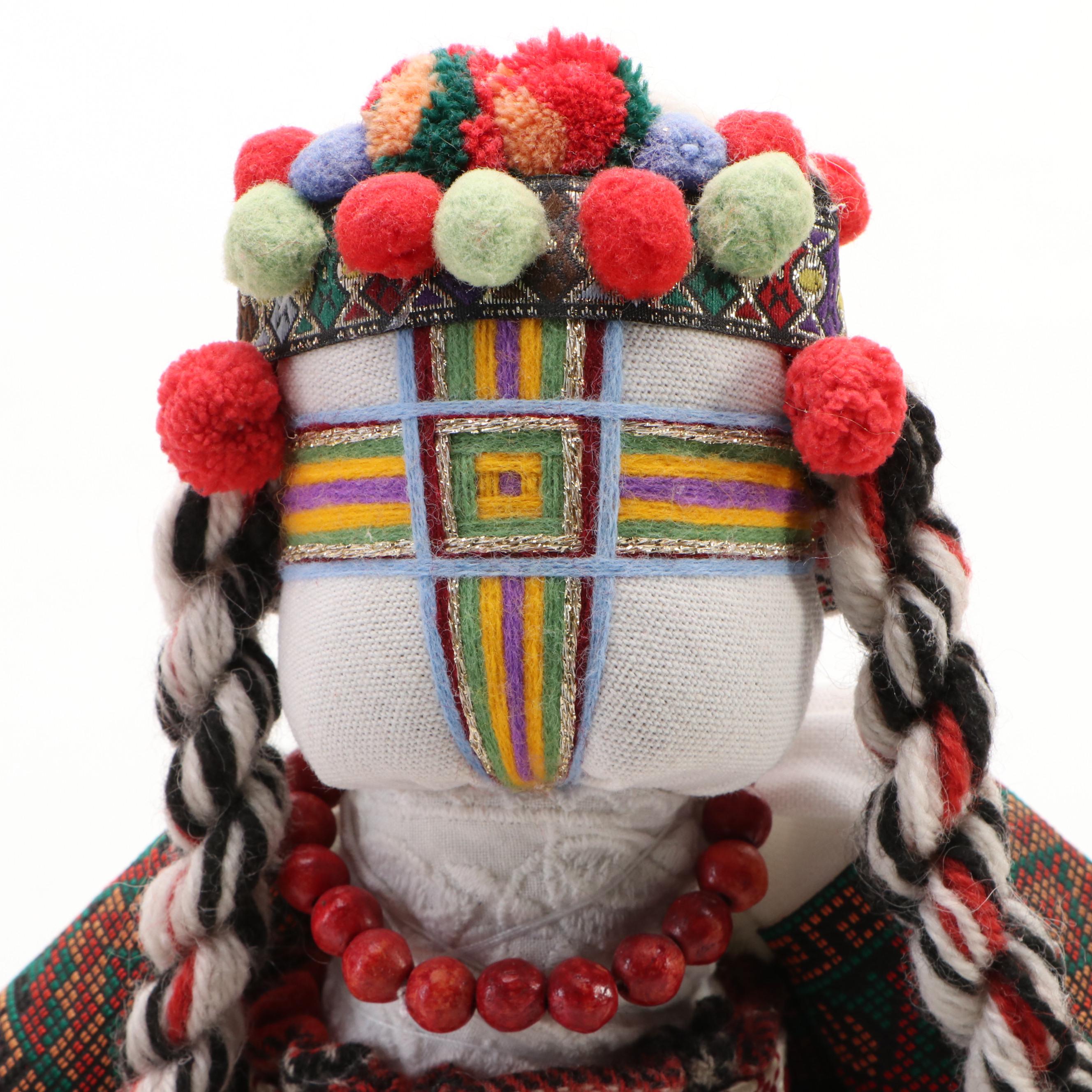 Traditional Chinese Fabric & Wooden Dolls with Hobby Lobby Wooden Jewelry Stands