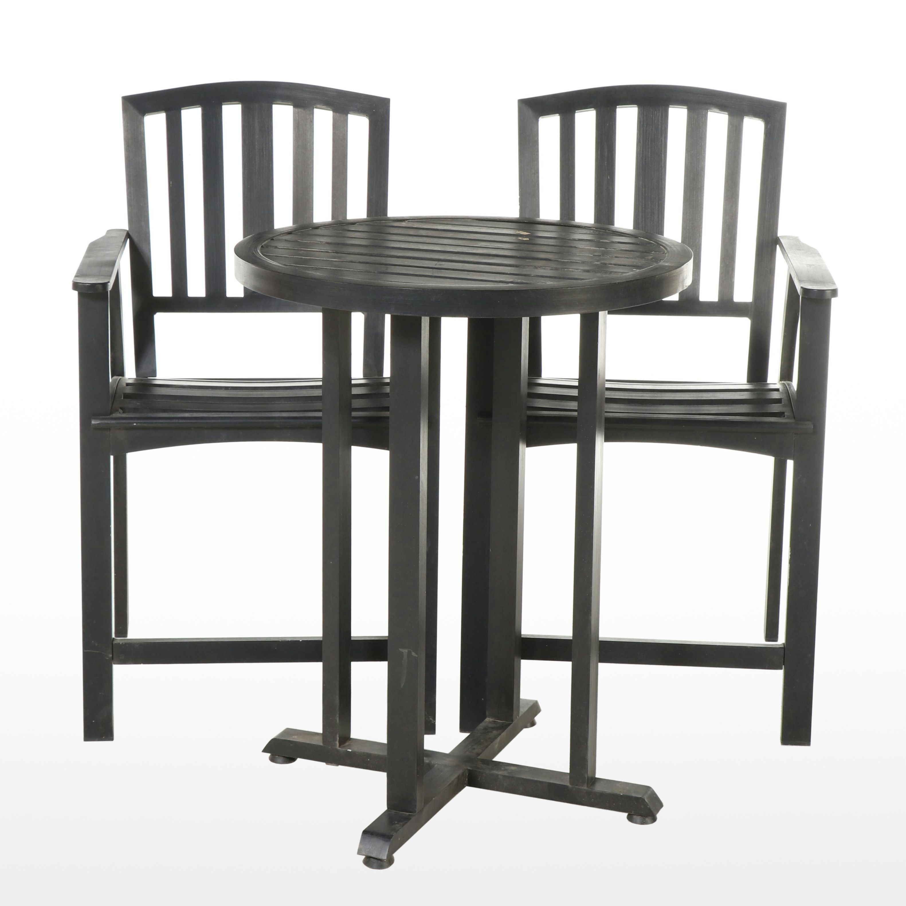 Three-Piece Painted Aluminum Counter-Height Patio Bistro Set