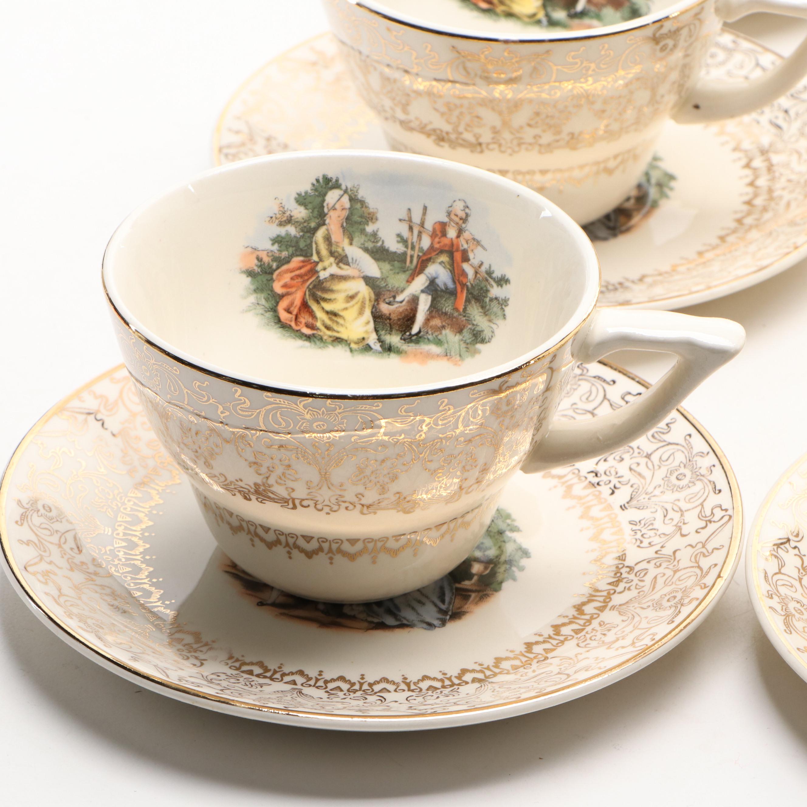 Century by Salem Gilt Accented Dinnerware, Mid to Late 20th Century