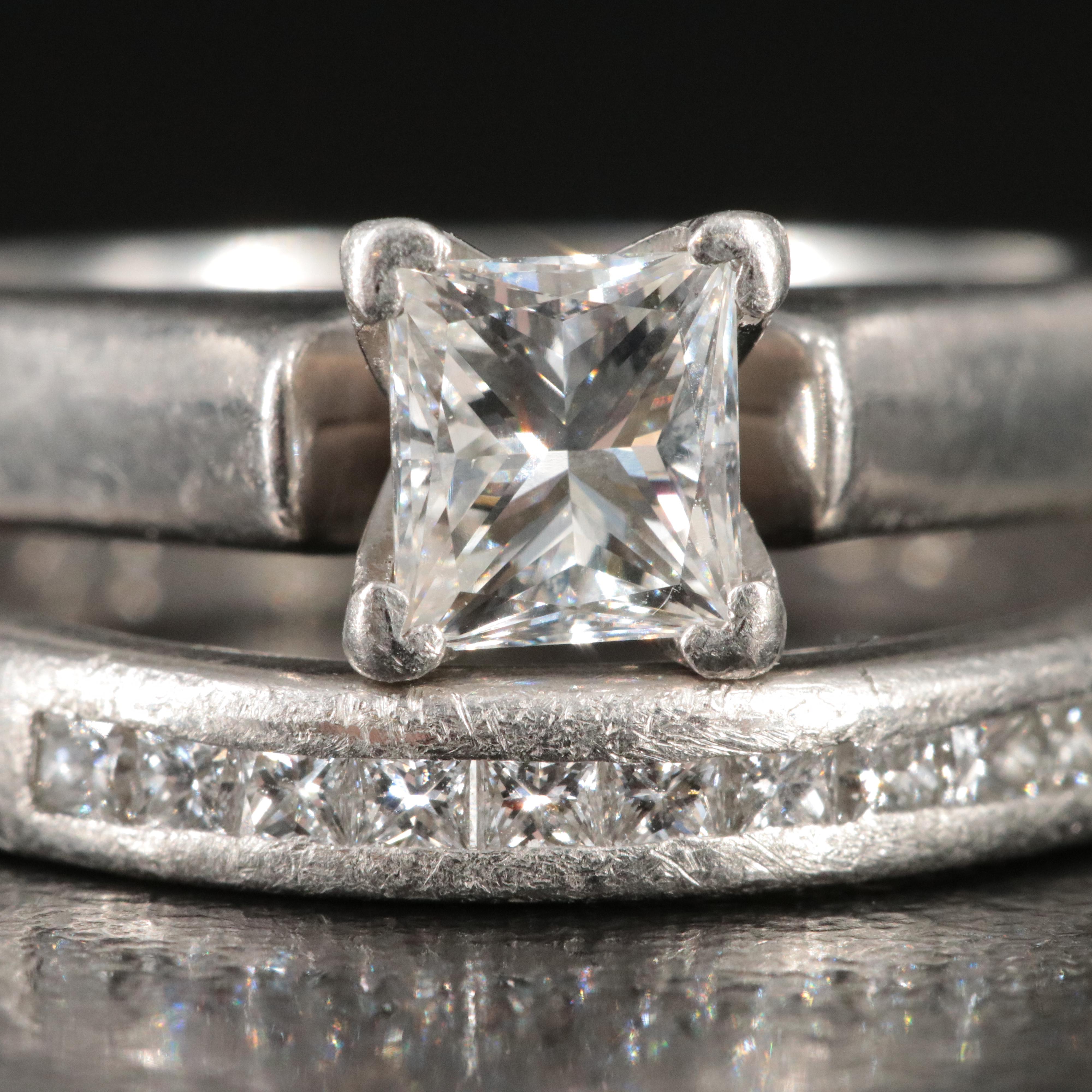 Bailey, Banks & Biddle 1.05 CTW Diamond Ring and Band with Online GIA Report