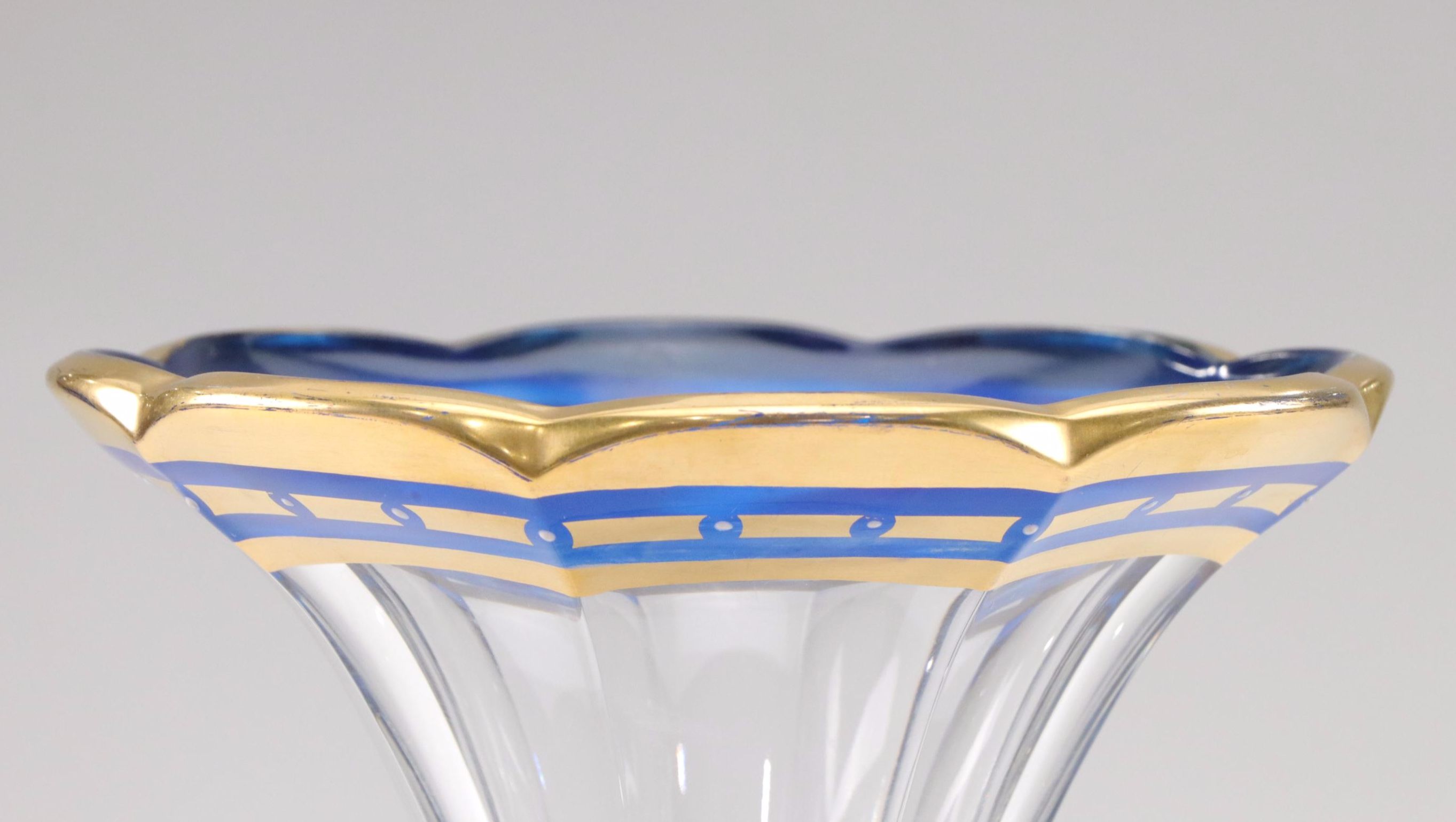 Ercole Barovier Mirrored & Etched Glass Tray with Gilt Trumpet Vase