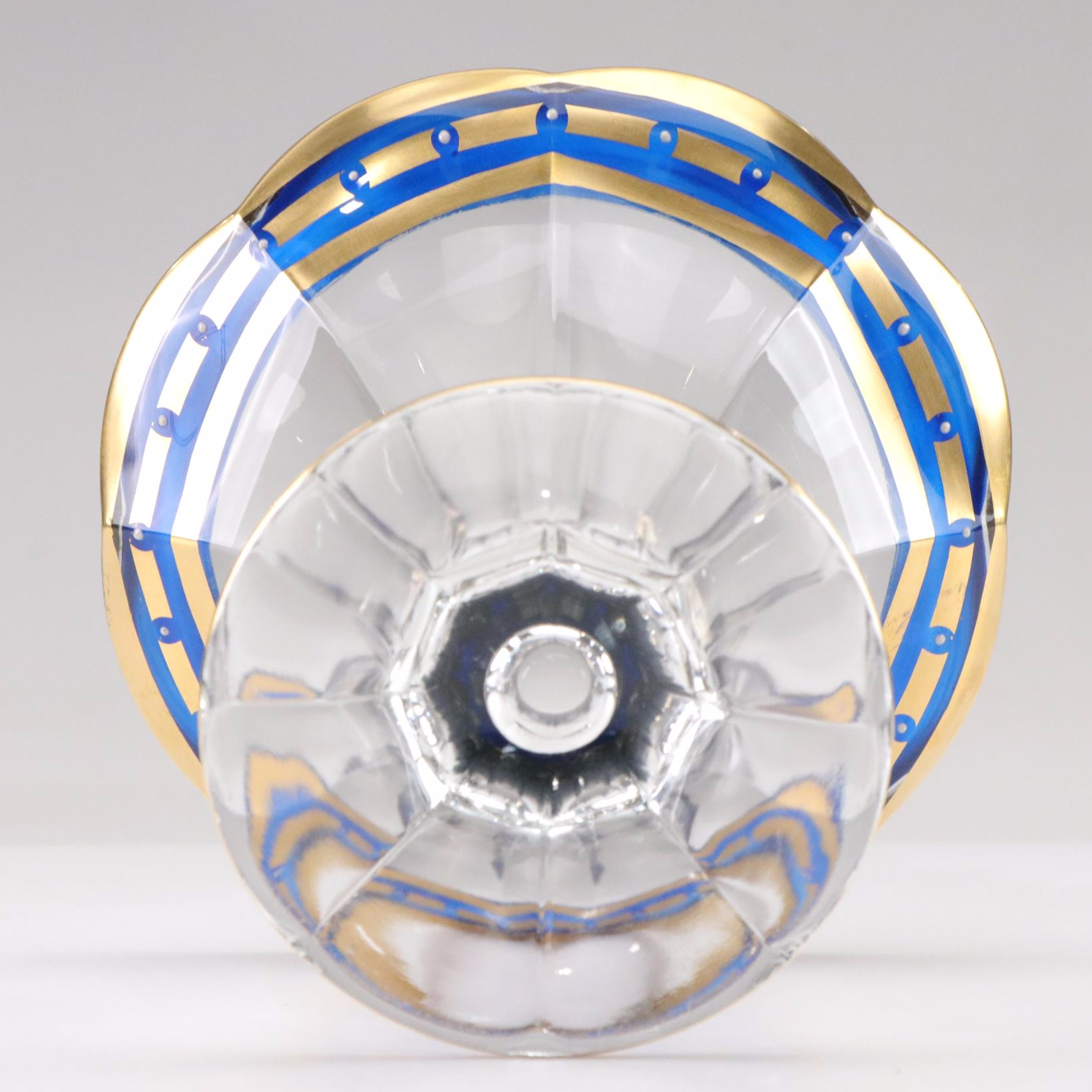 Ercole Barovier Mirrored & Etched Glass Tray with Gilt Trumpet Vase