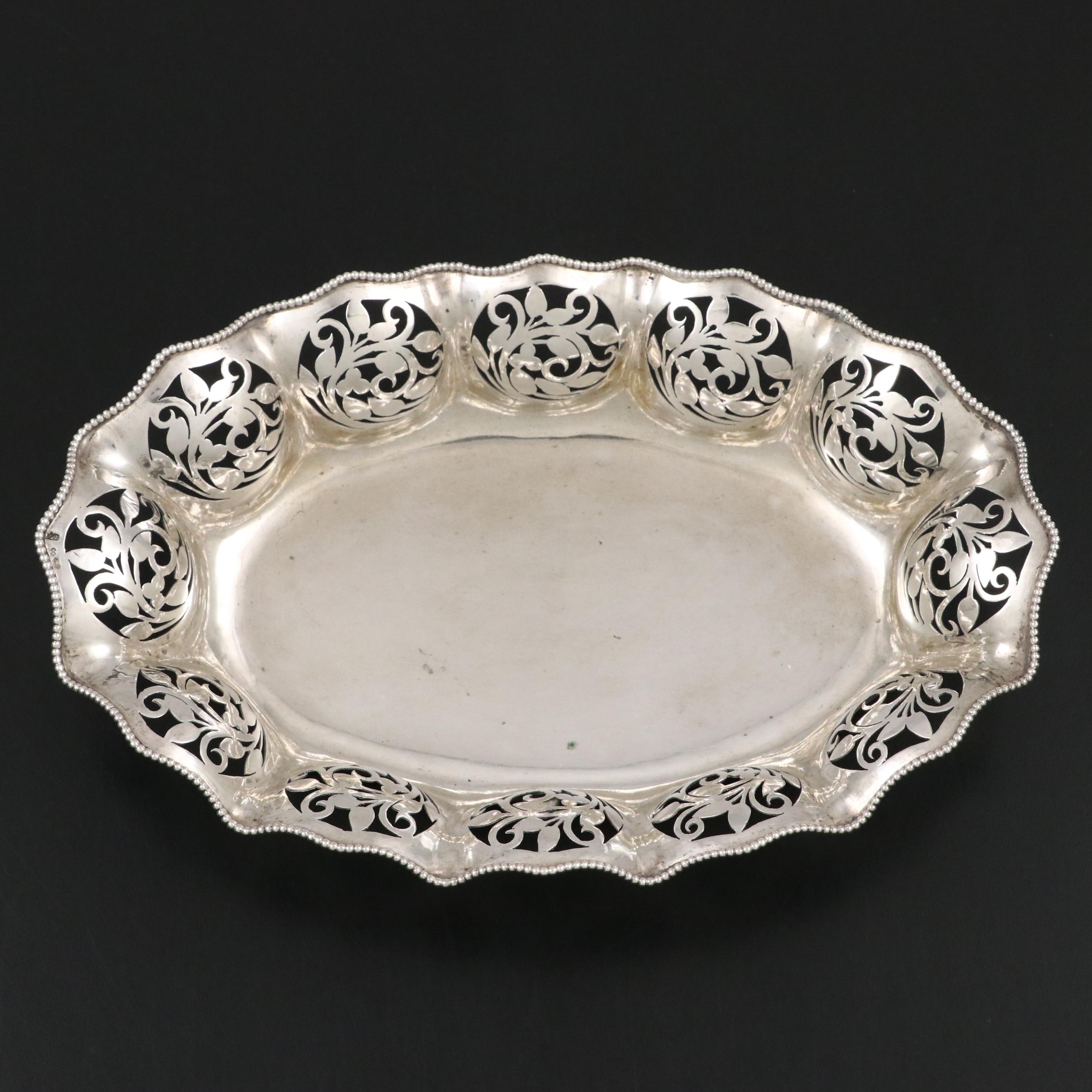 Austrian 800 Silver Pierced Footed Bonbon Bowl