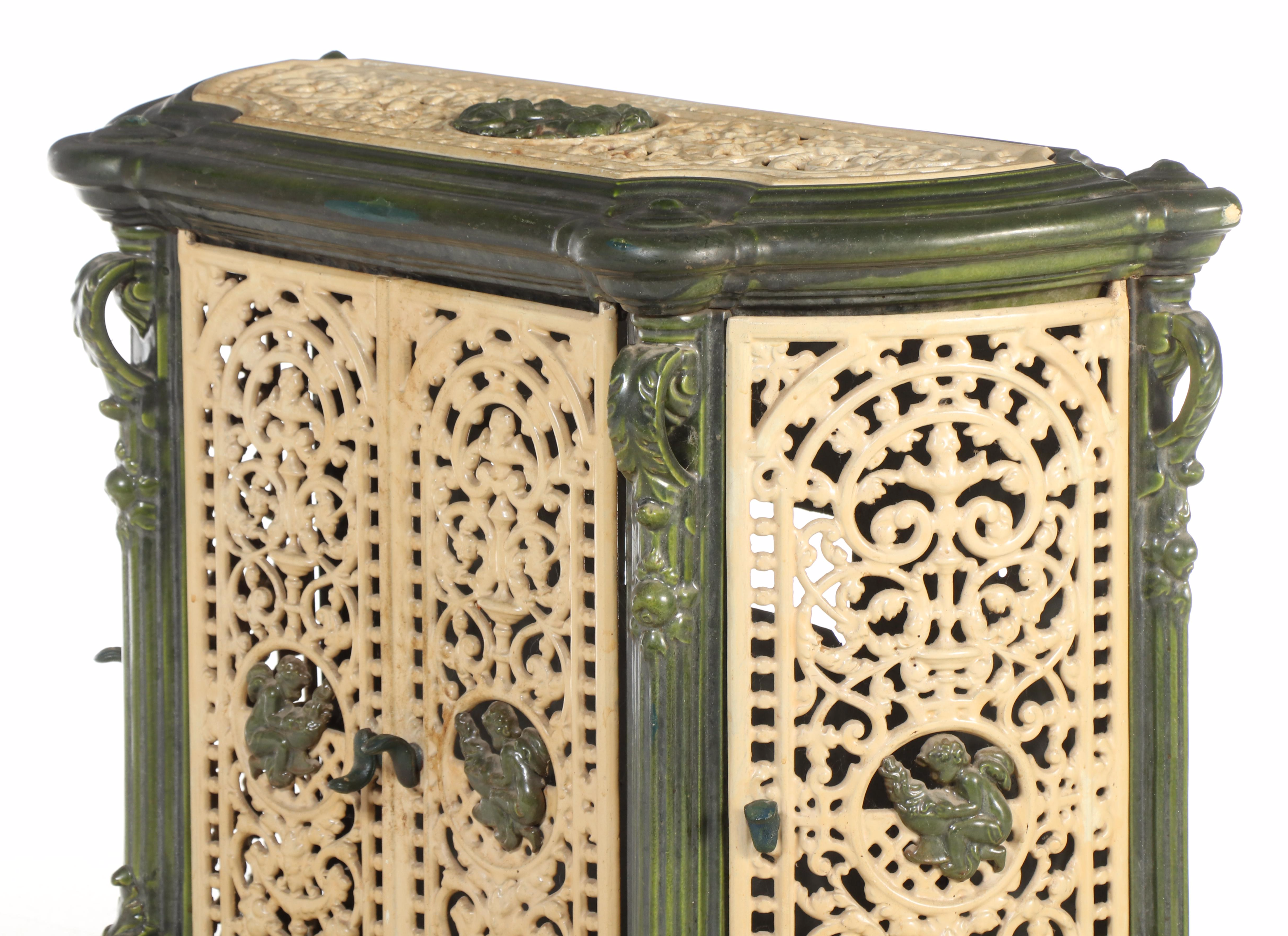 Enameled Cast Iron Parlor Stove, Late 19th/Early 20th Century