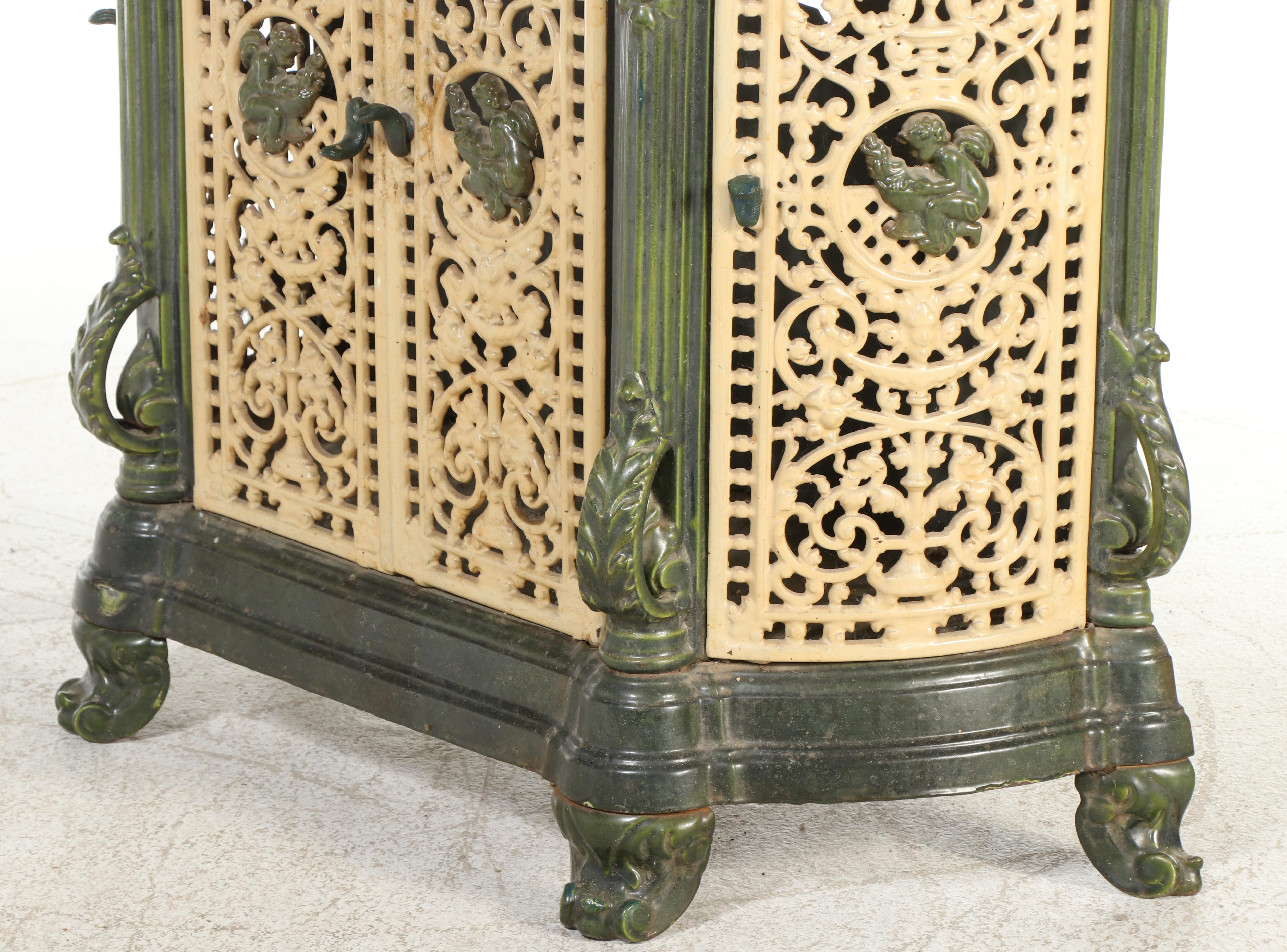 Enameled Cast Iron Parlor Stove, Late 19th/Early 20th Century