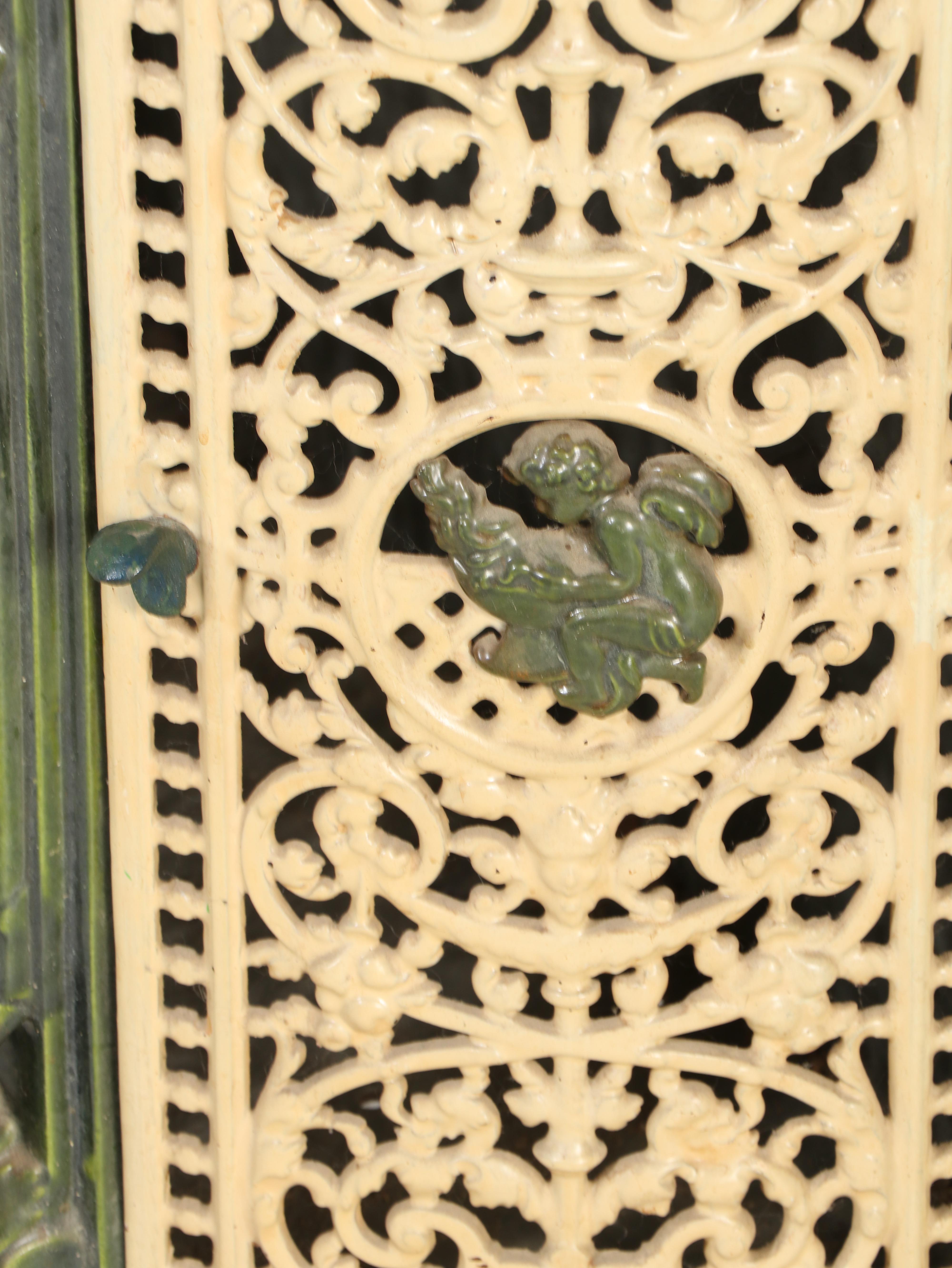 Enameled Cast Iron Parlor Stove, Late 19th/Early 20th Century