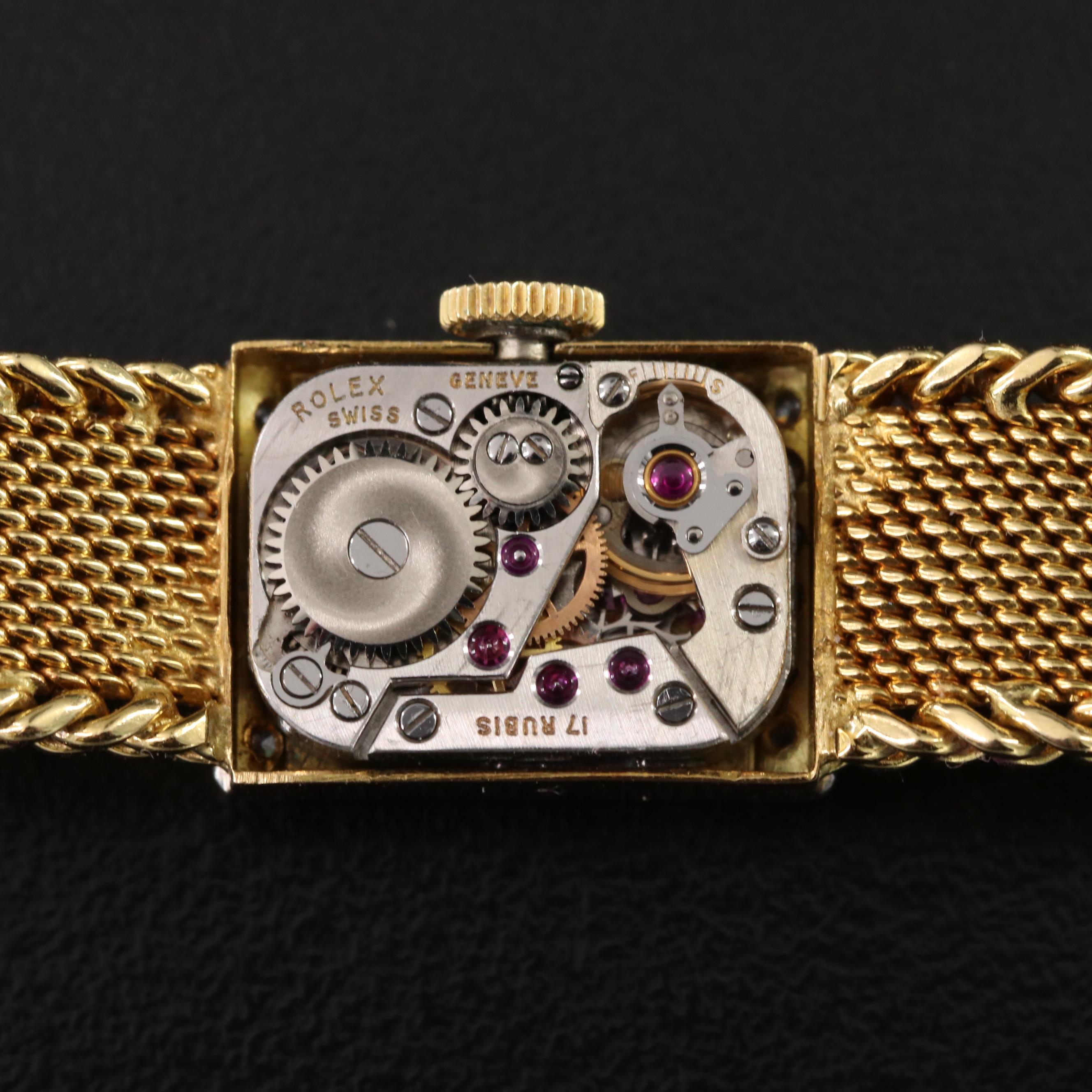 Vintage Rolex 18K Precision Diamond Stem Wind Watch