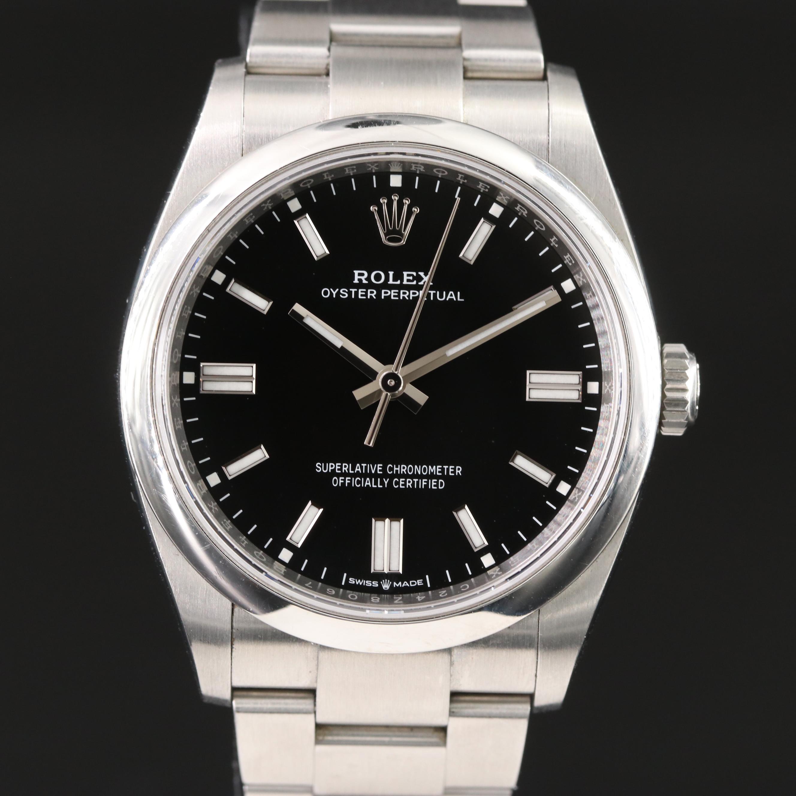 Rolex Black Dial Oyster Steel 36mm Watch