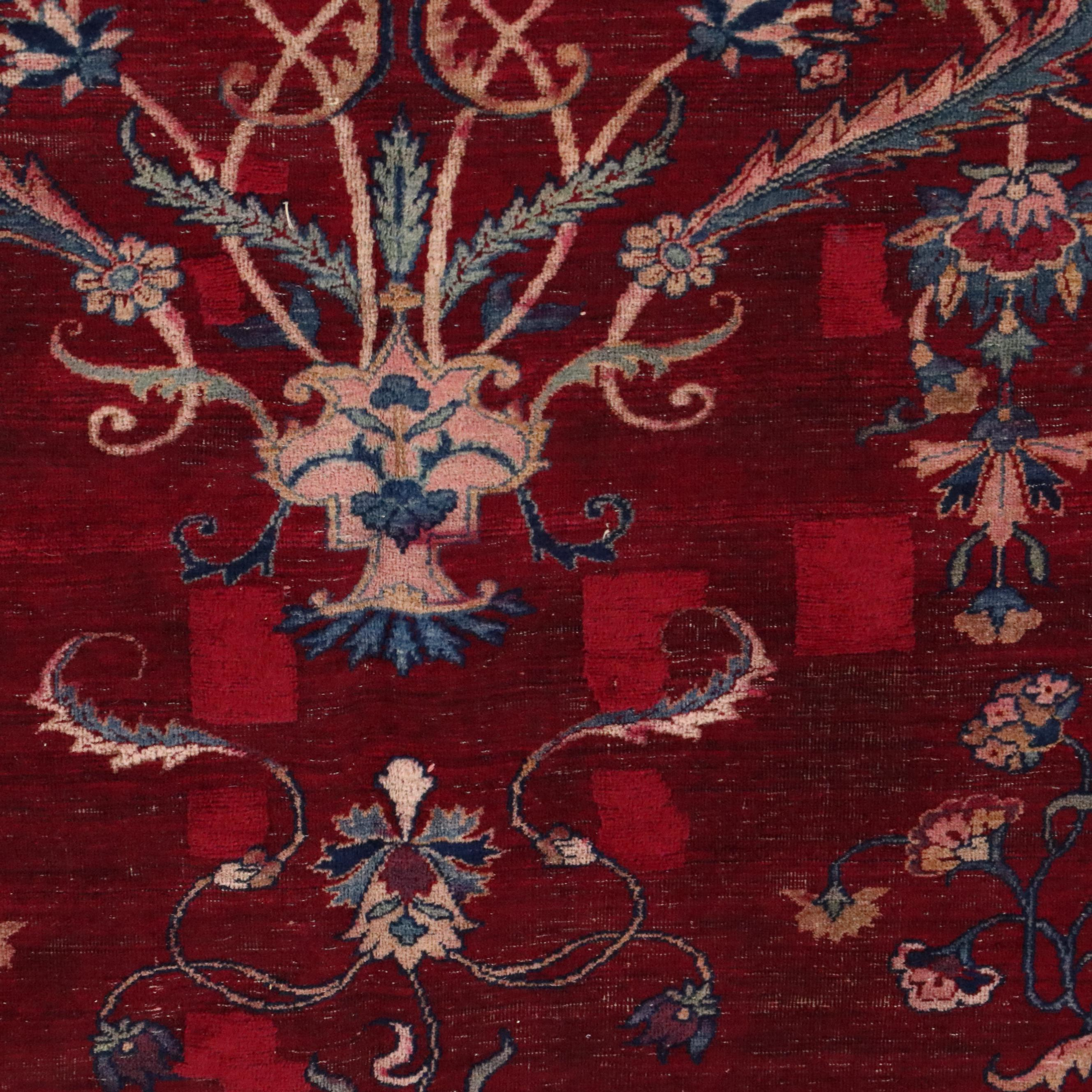 8'7 x 13'5 Hand-Knotted Persian Kashan Room Sized Rug, Semi-Antique