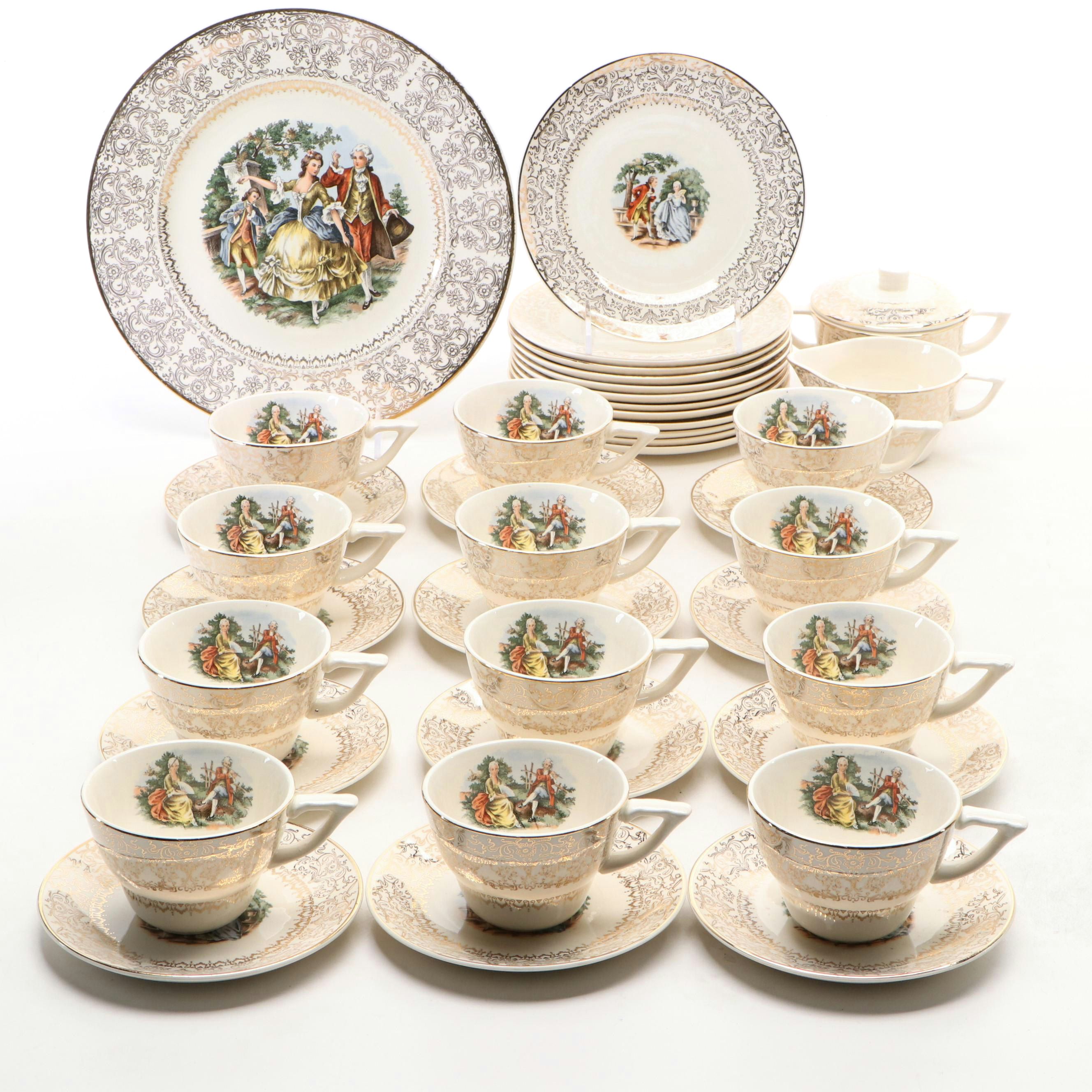 Century by Salem Gilt Accented Dinnerware, Mid to Late 20th Century