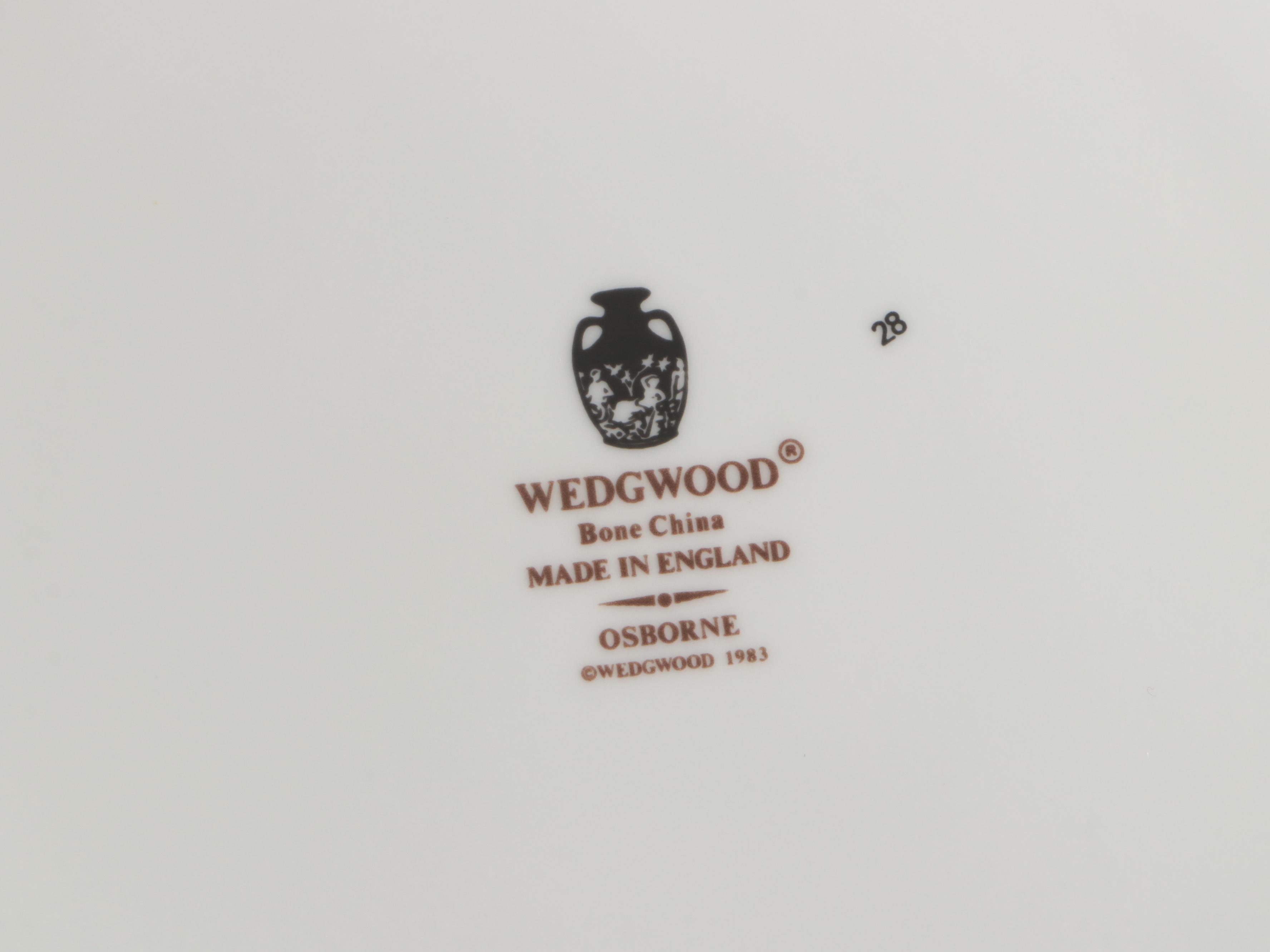 Wedgwood "Osborne" Bone China Dinnerware, 1983–2006