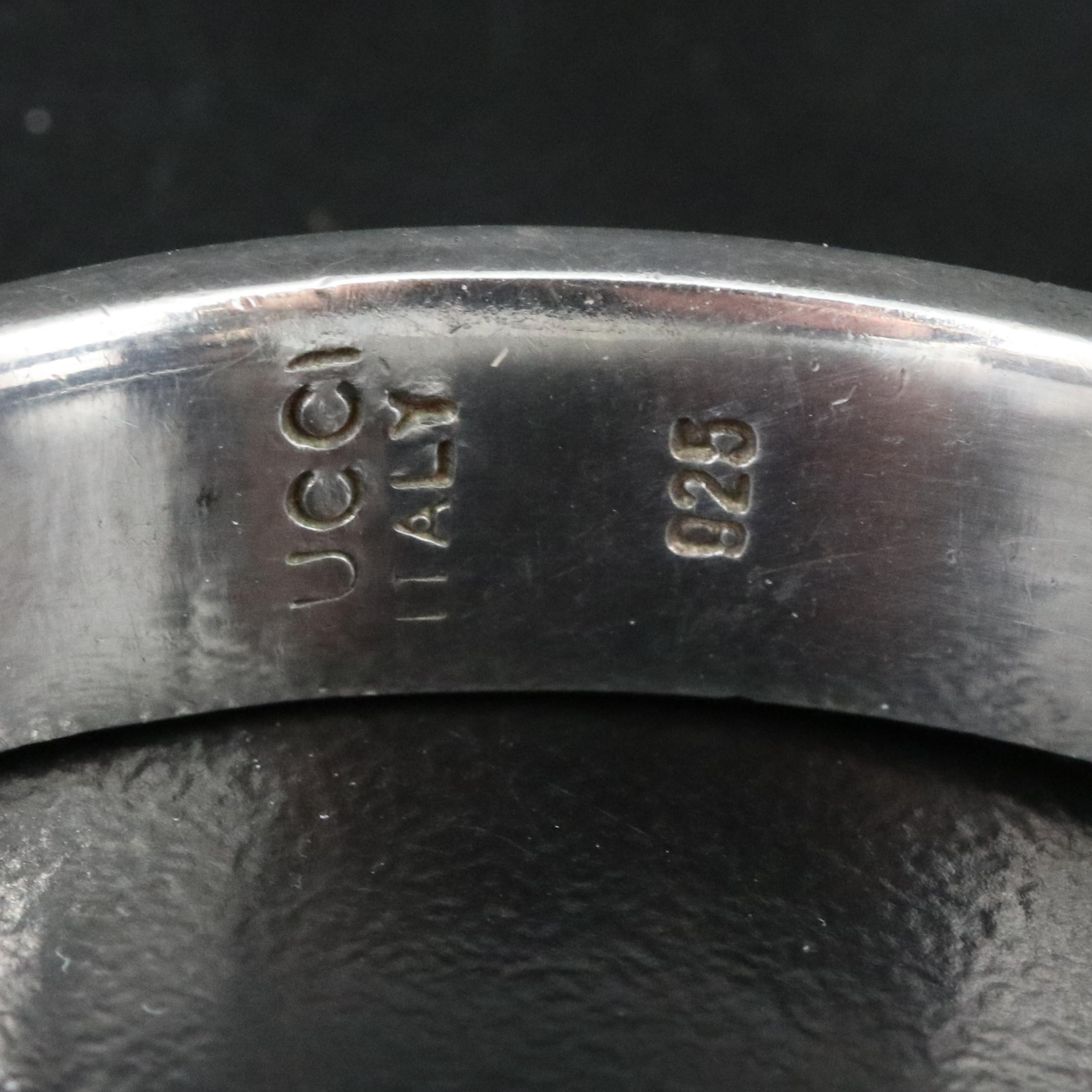 Gucci Sterling and Enamel G Hinged Bracelet