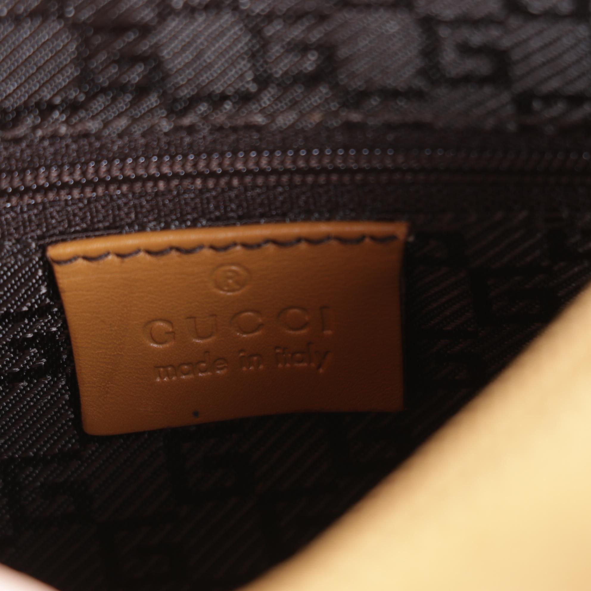 Gucci Suede Shoulder Bag with Zip Front Pocket