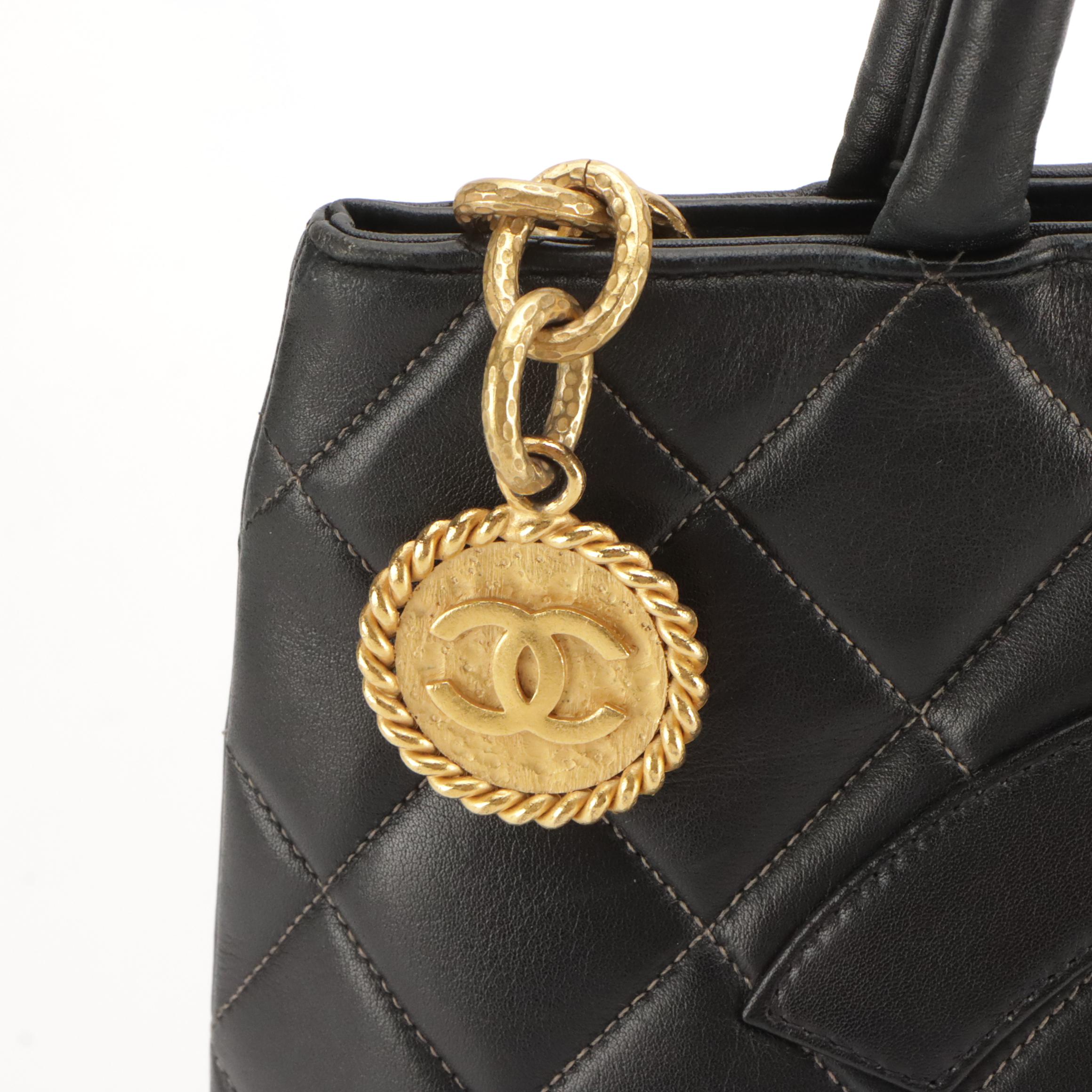 Chanel Medallion Tote in Black Quilted Lambskin Leather