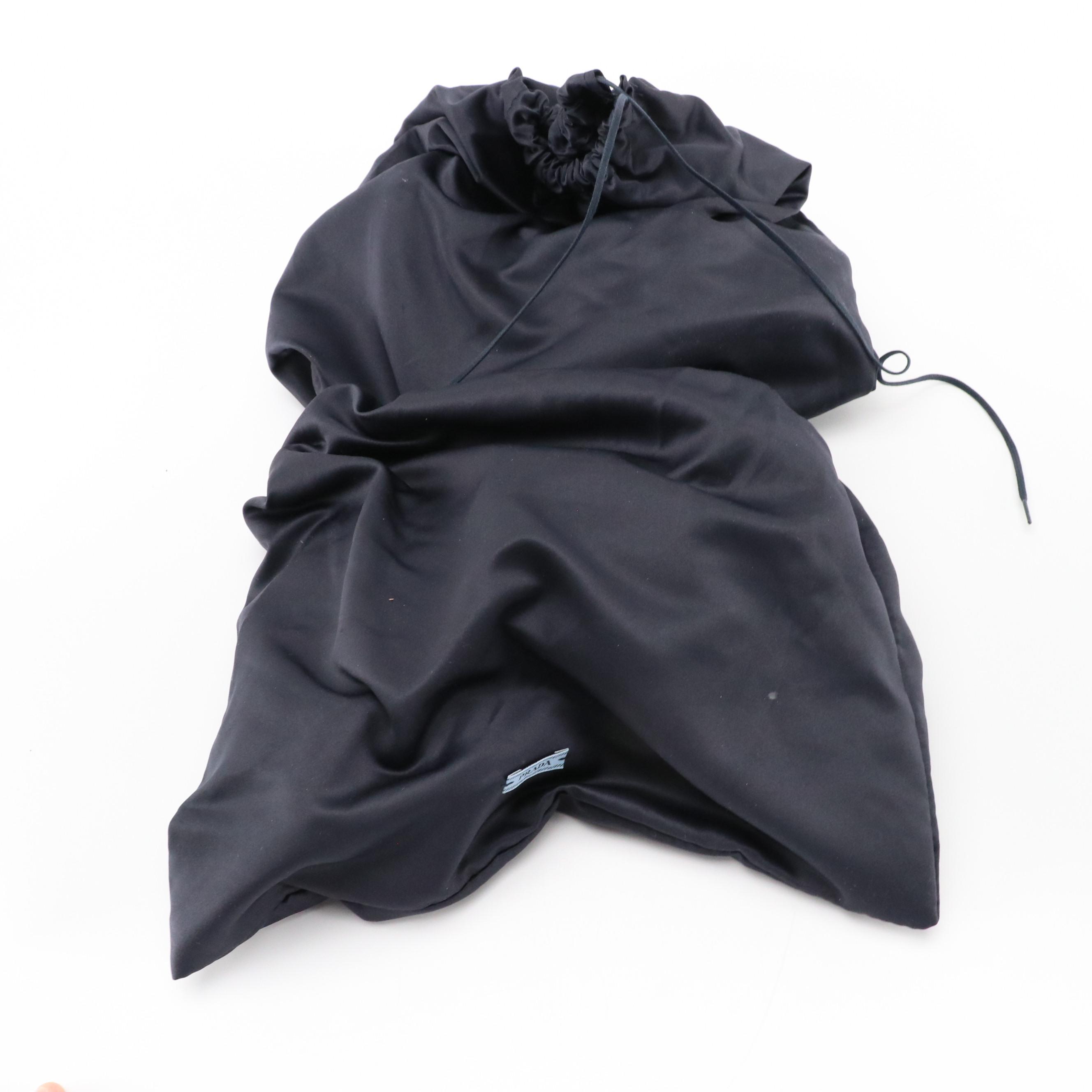 Prada Suede and Metallic Jacquard Platform Wedge Sandals in Navy and Gold