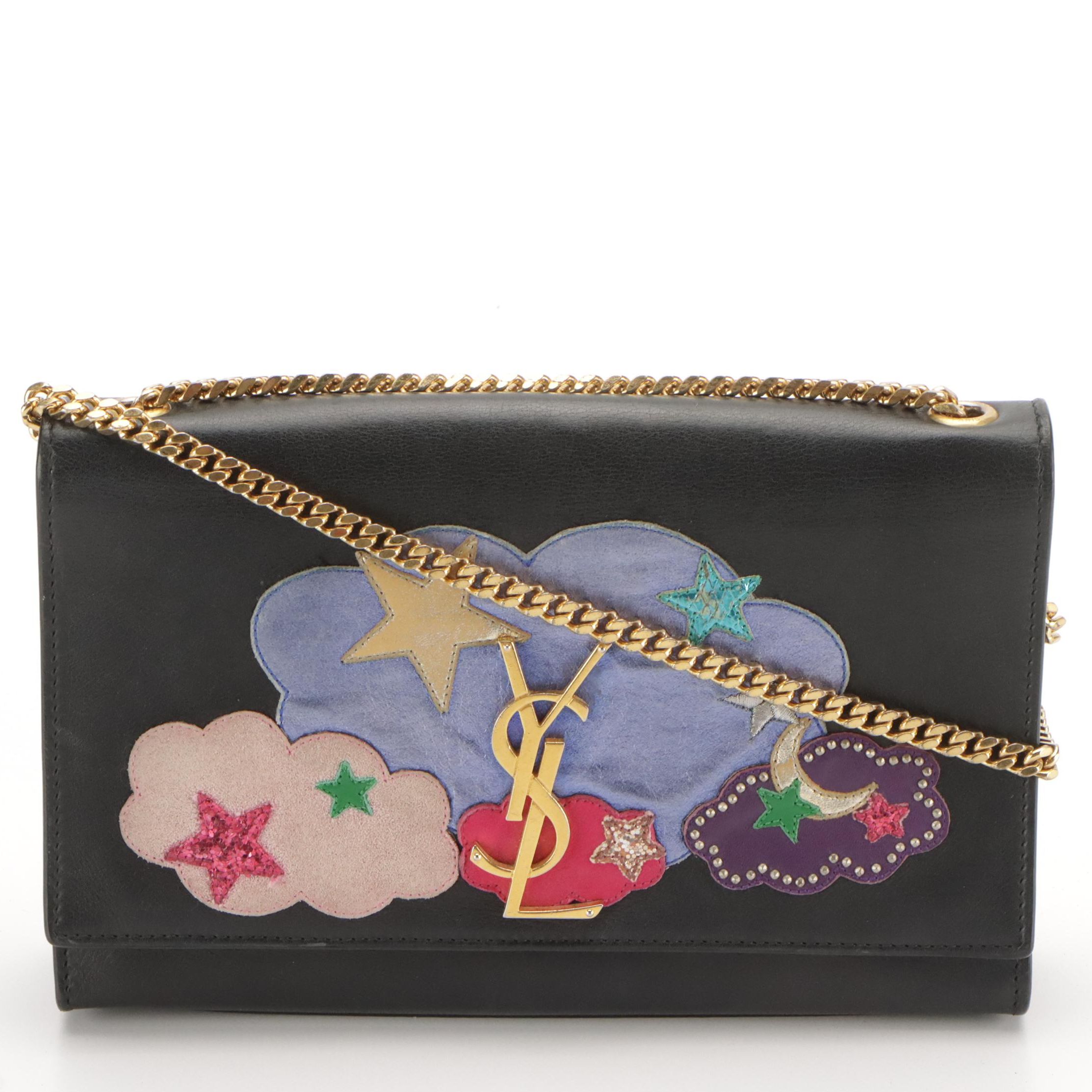 Saint Laurent Monogram Kate Shoulder Bag in Patch Embellished Leather