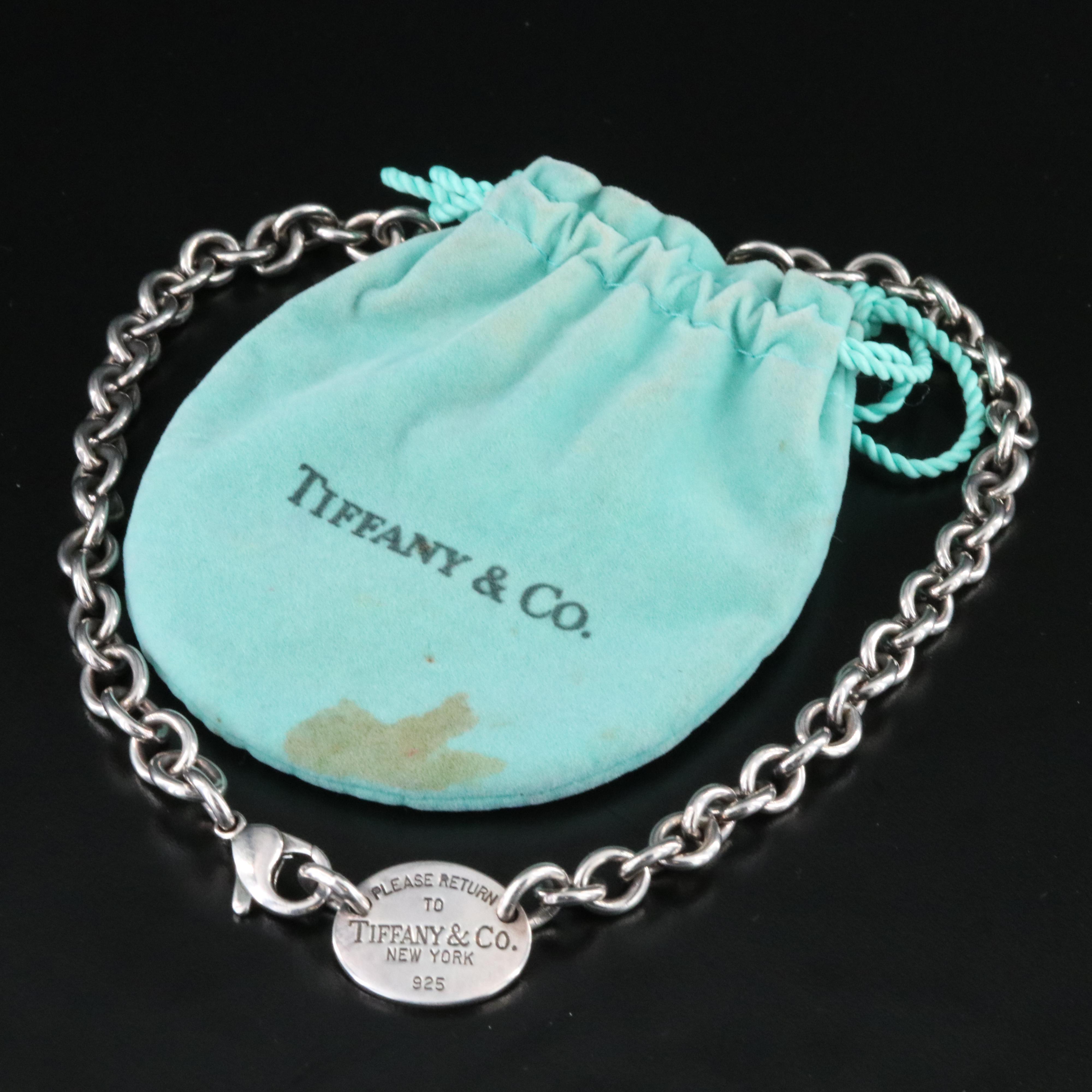 Tiffany & Co. Return to Tiffany Sterling Oval Tag Necklace