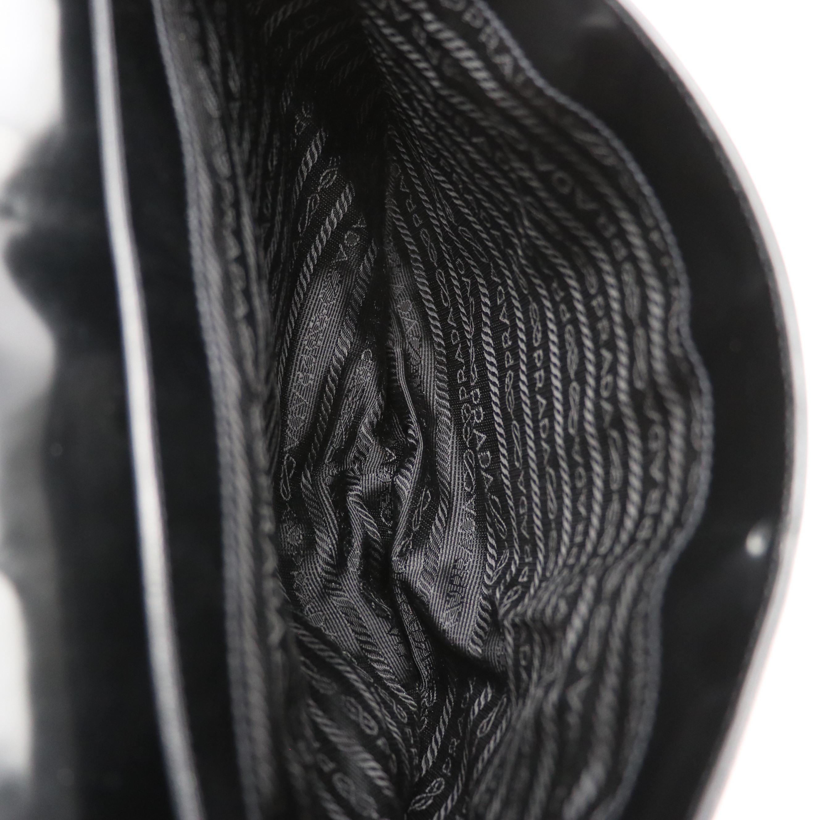 Prada Gusset Shoulder Bag in Glazed Leather