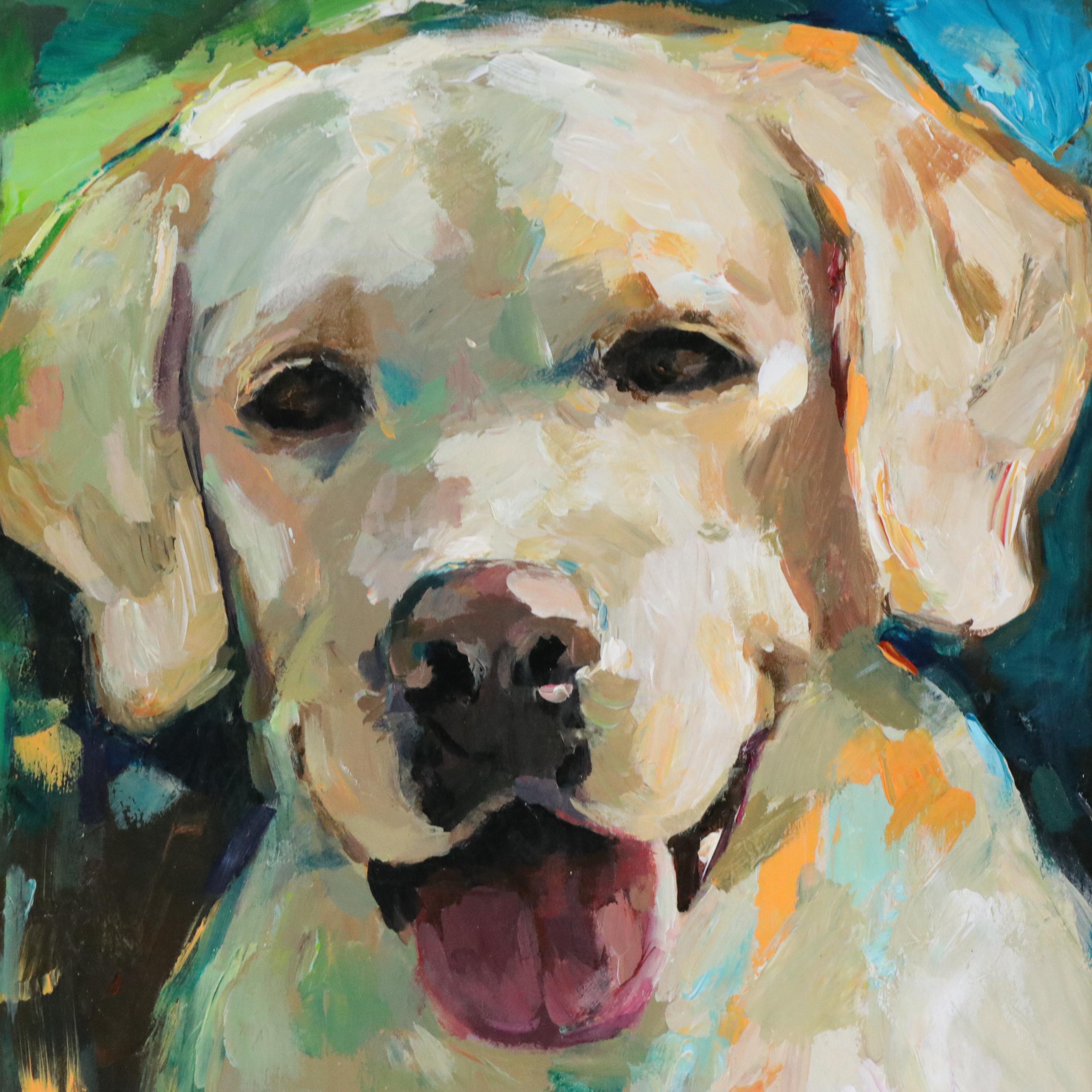 Adam Deda Dog Oil Portait "Labrador - Amigo," 2024