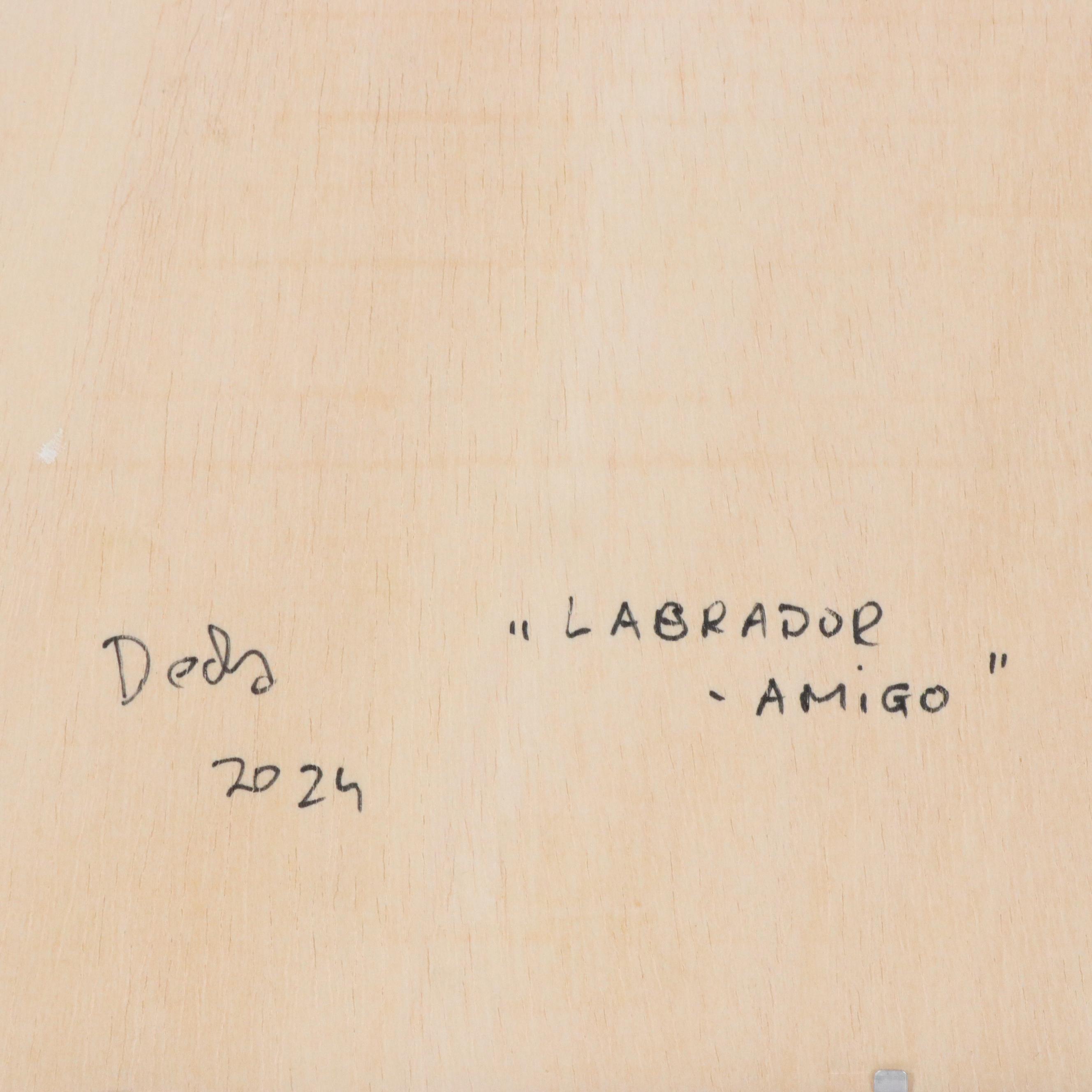 Adam Deda Dog Oil Portait "Labrador - Amigo," 2024