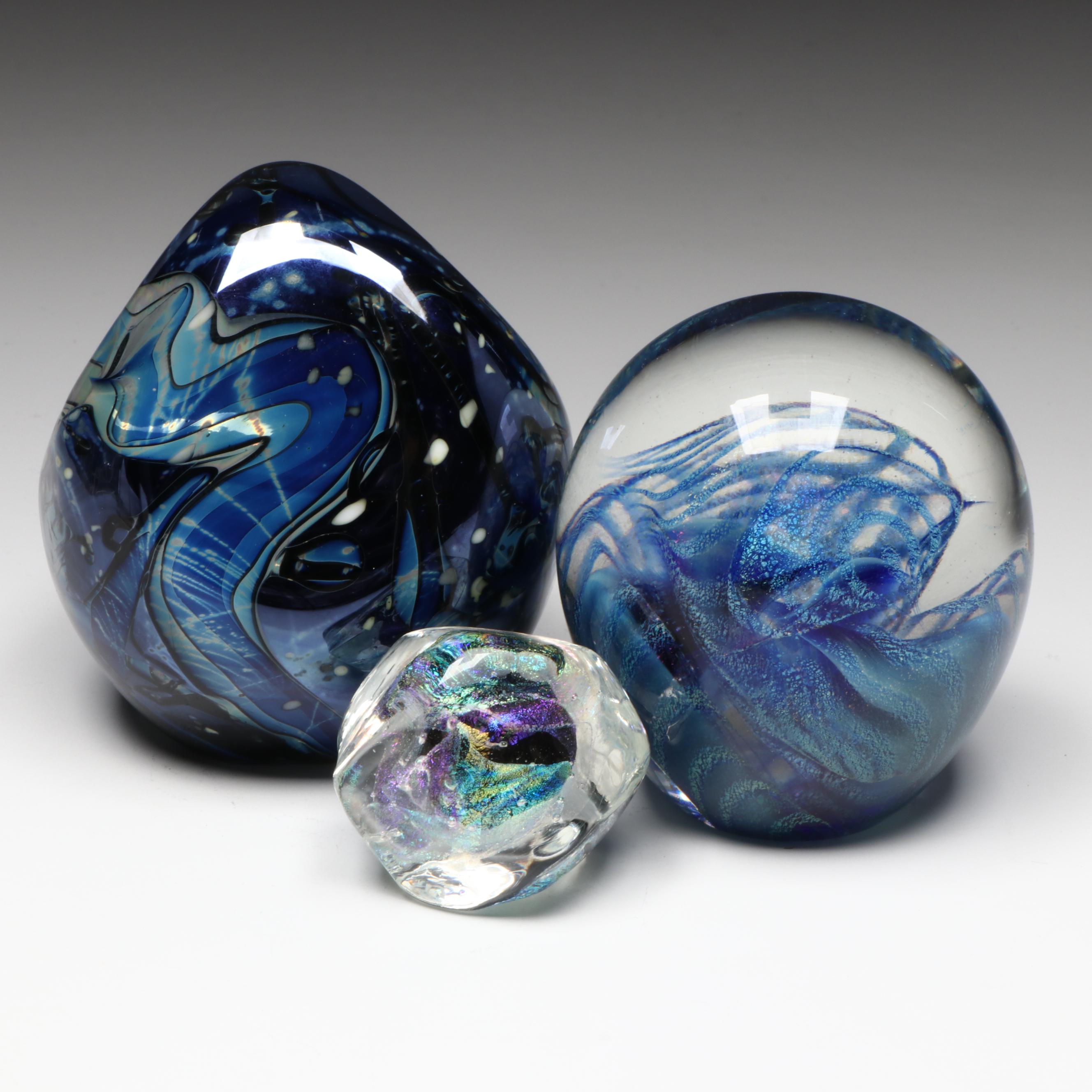 Robert Eickholt and Other Dichroic Art Glass Paperweights