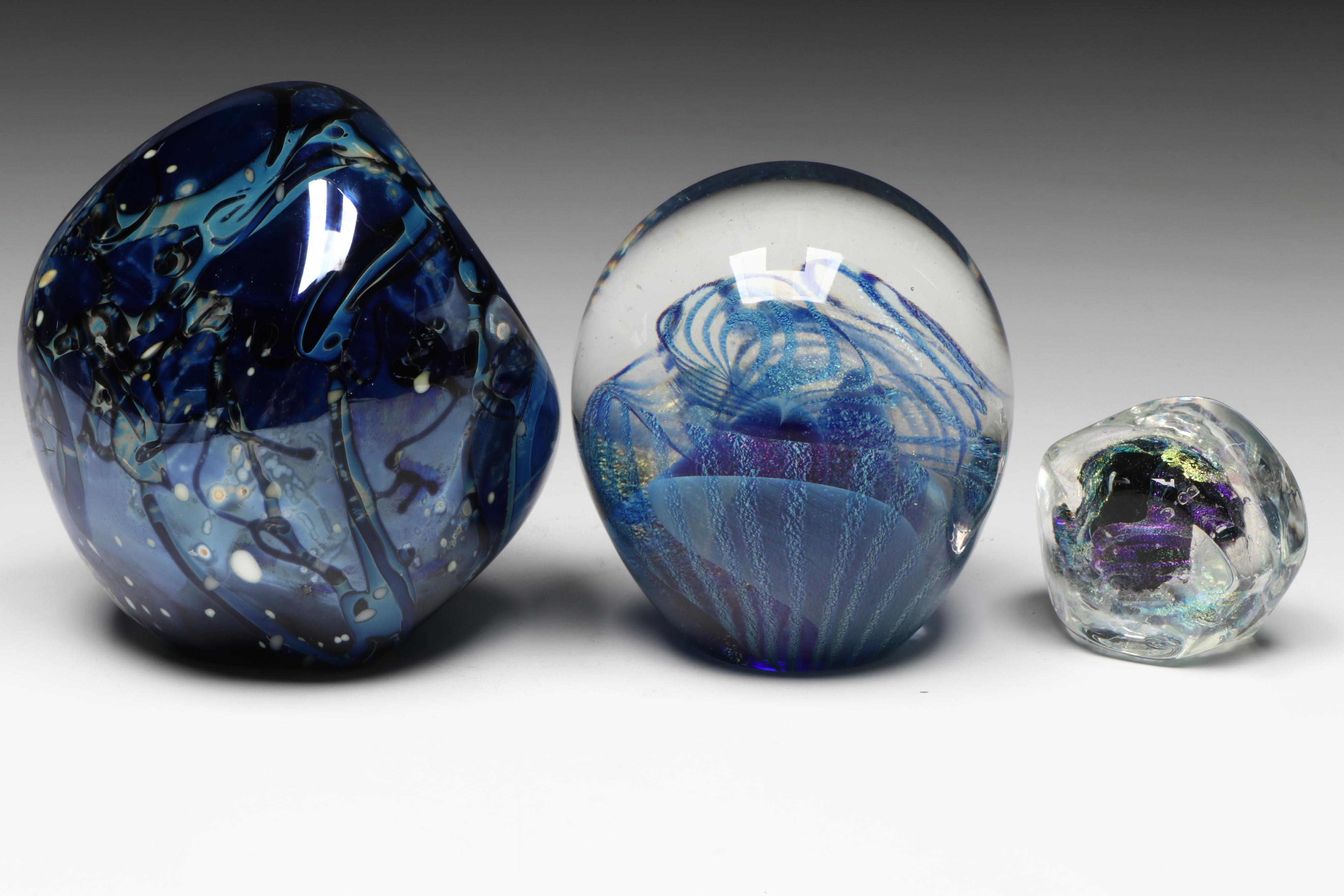 Robert Eickholt and Other Dichroic Art Glass Paperweights