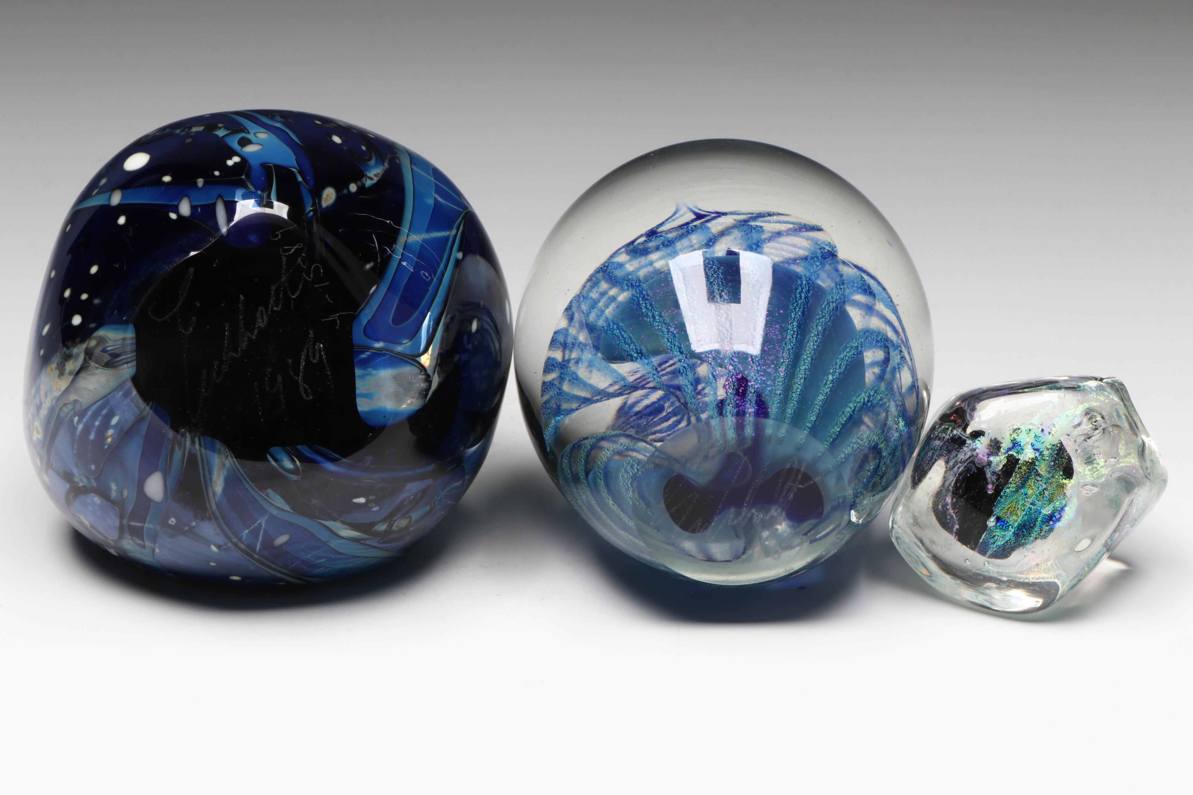 Robert Eickholt and Other Dichroic Art Glass Paperweights