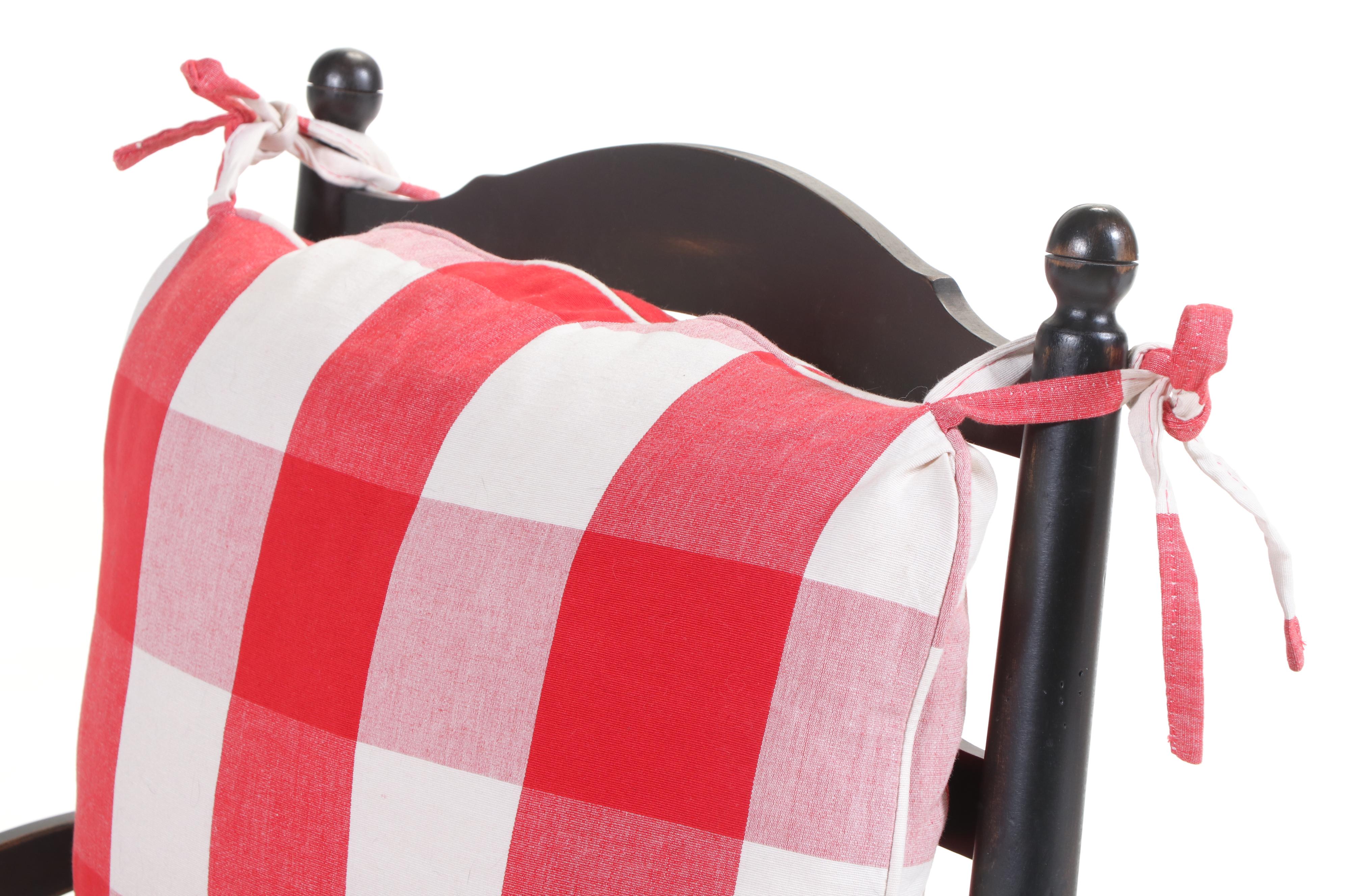 French Provincial Style Ebonized and Rush-Seat Fauteuil