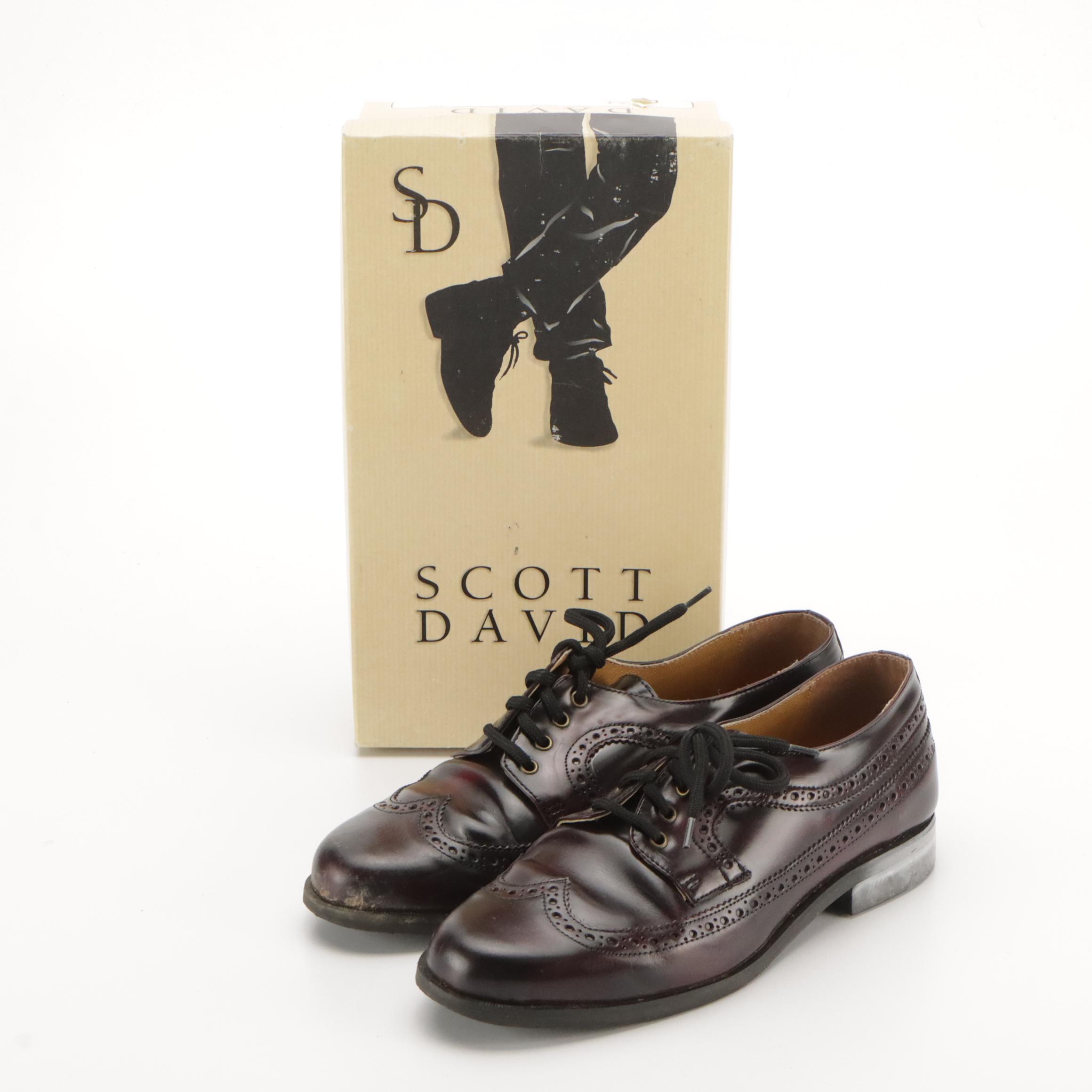 Boy's Scott David Wall Street Wingtip Brogue Leather Dress Shoes with Boxes