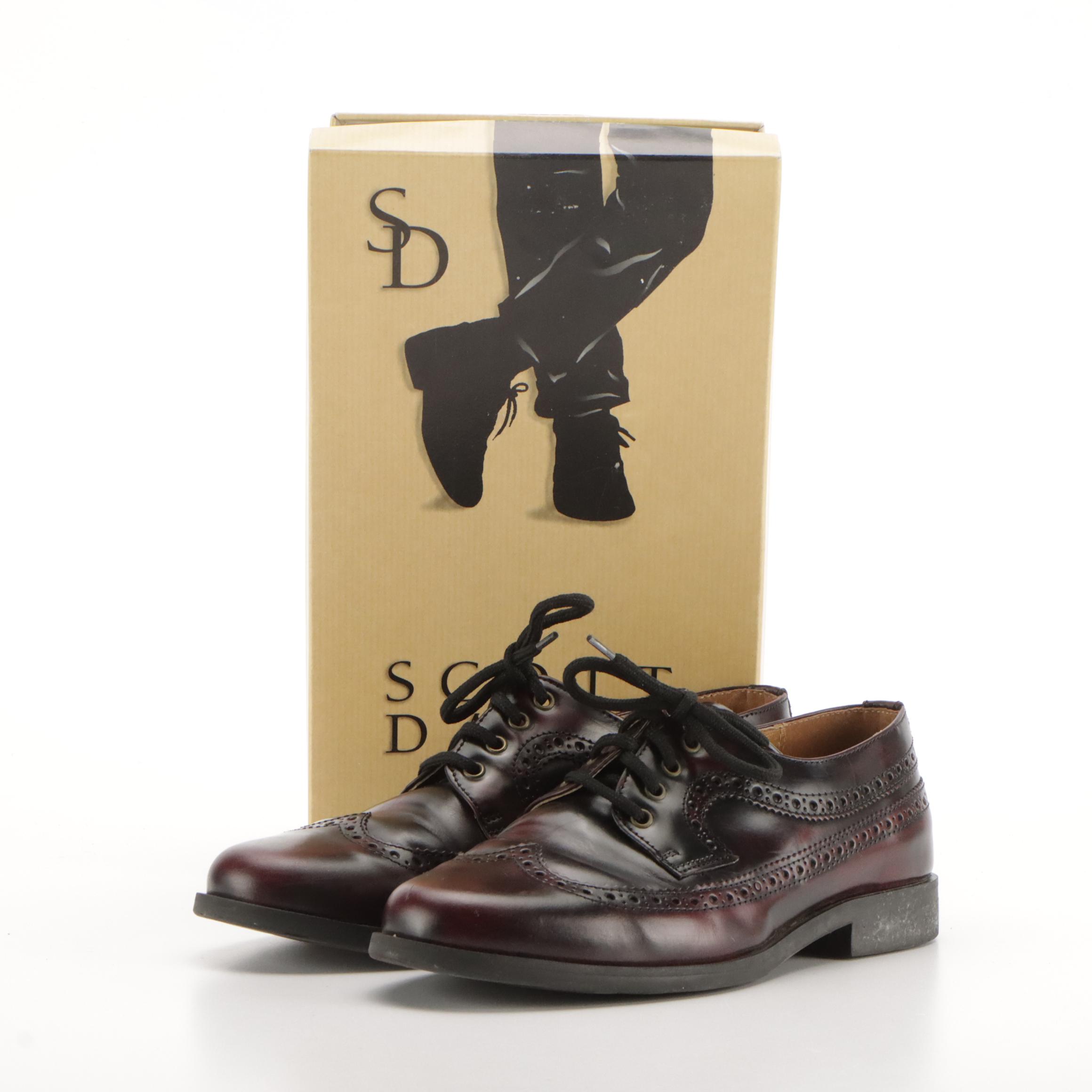 Boy's Scott David Wall Street Wingtip Brogue Leather Dress Shoes with Boxes