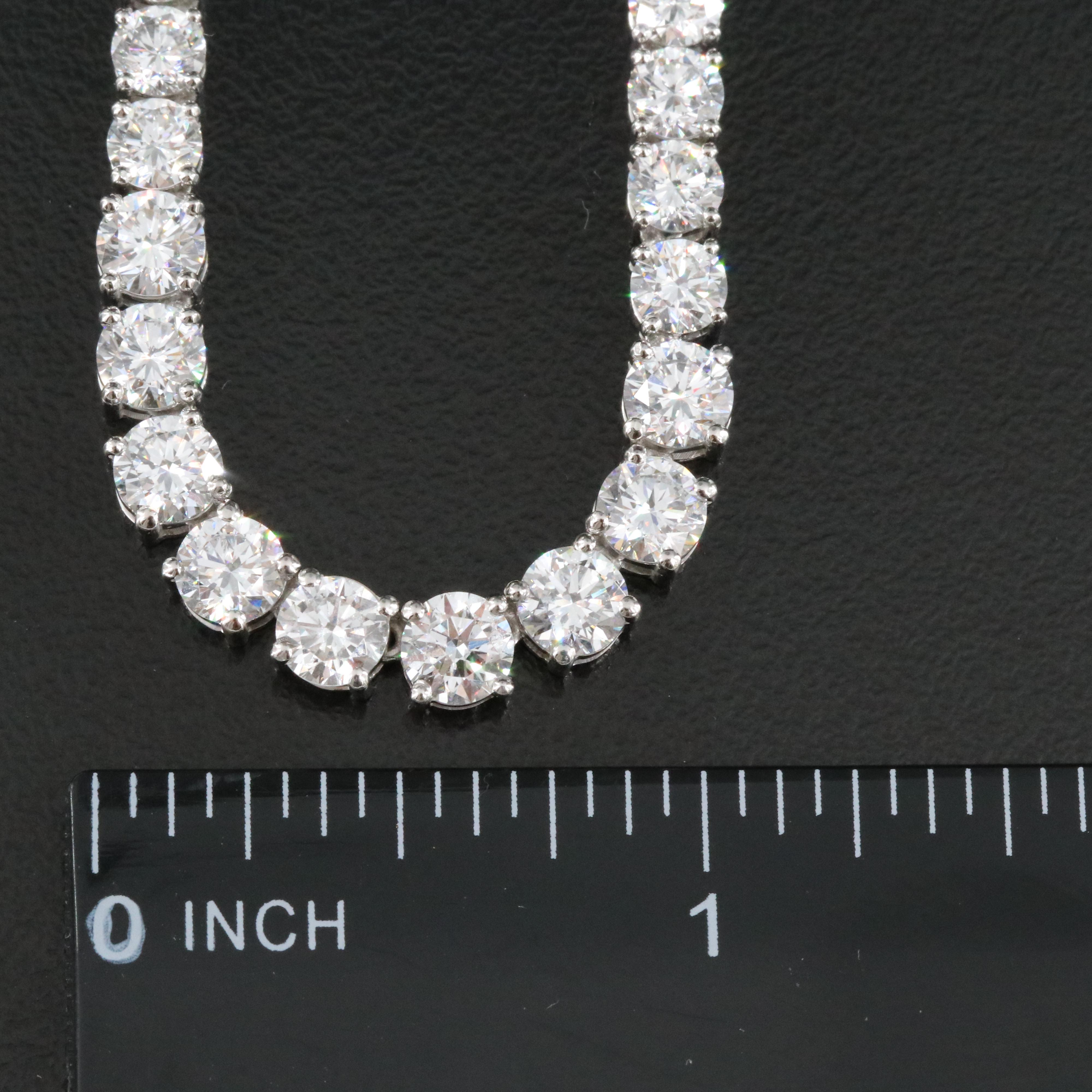 Platinum 21.13 CTW Lab Grown Diamond Riviera Necklace