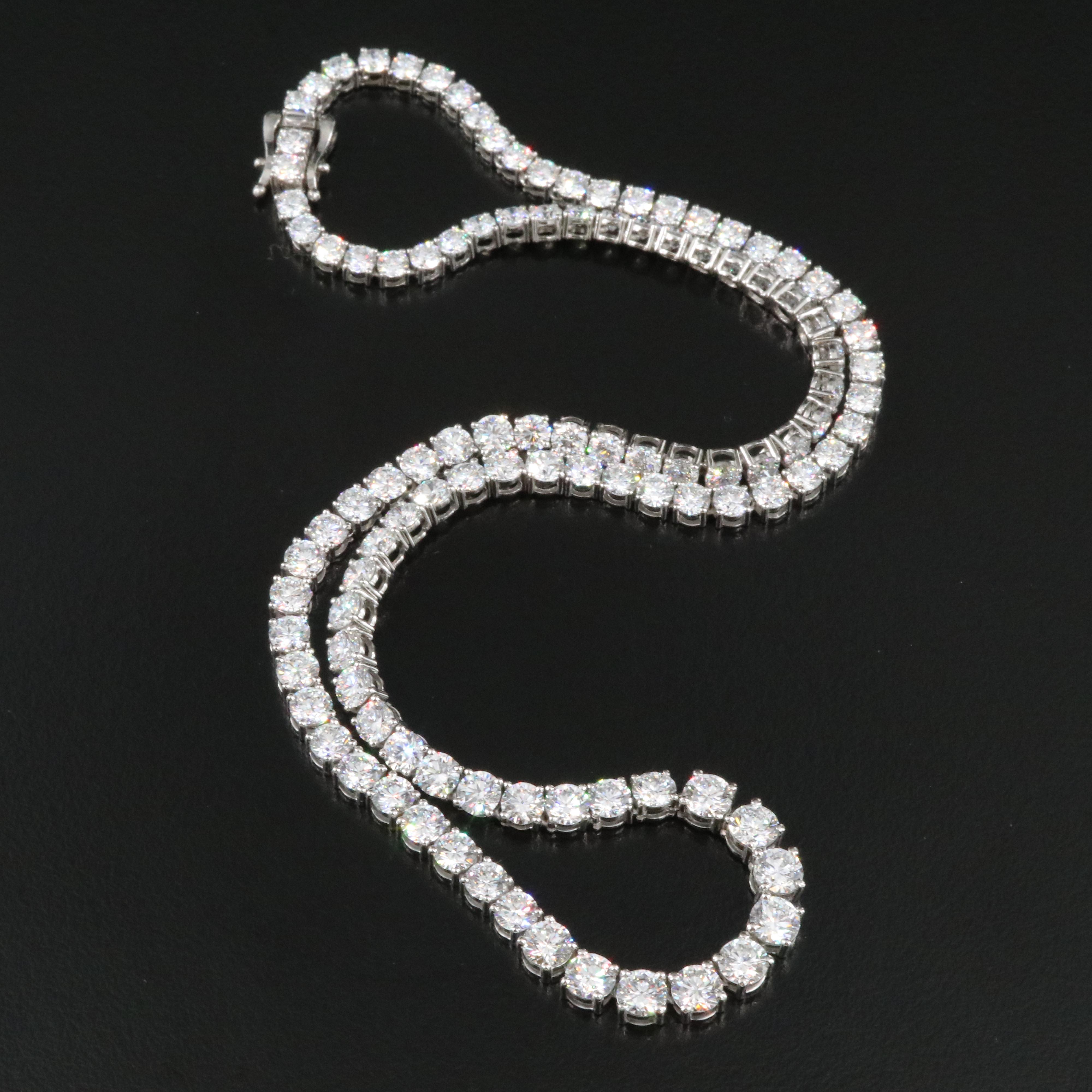 Platinum 21.13 CTW Lab Grown Diamond Riviera Necklace