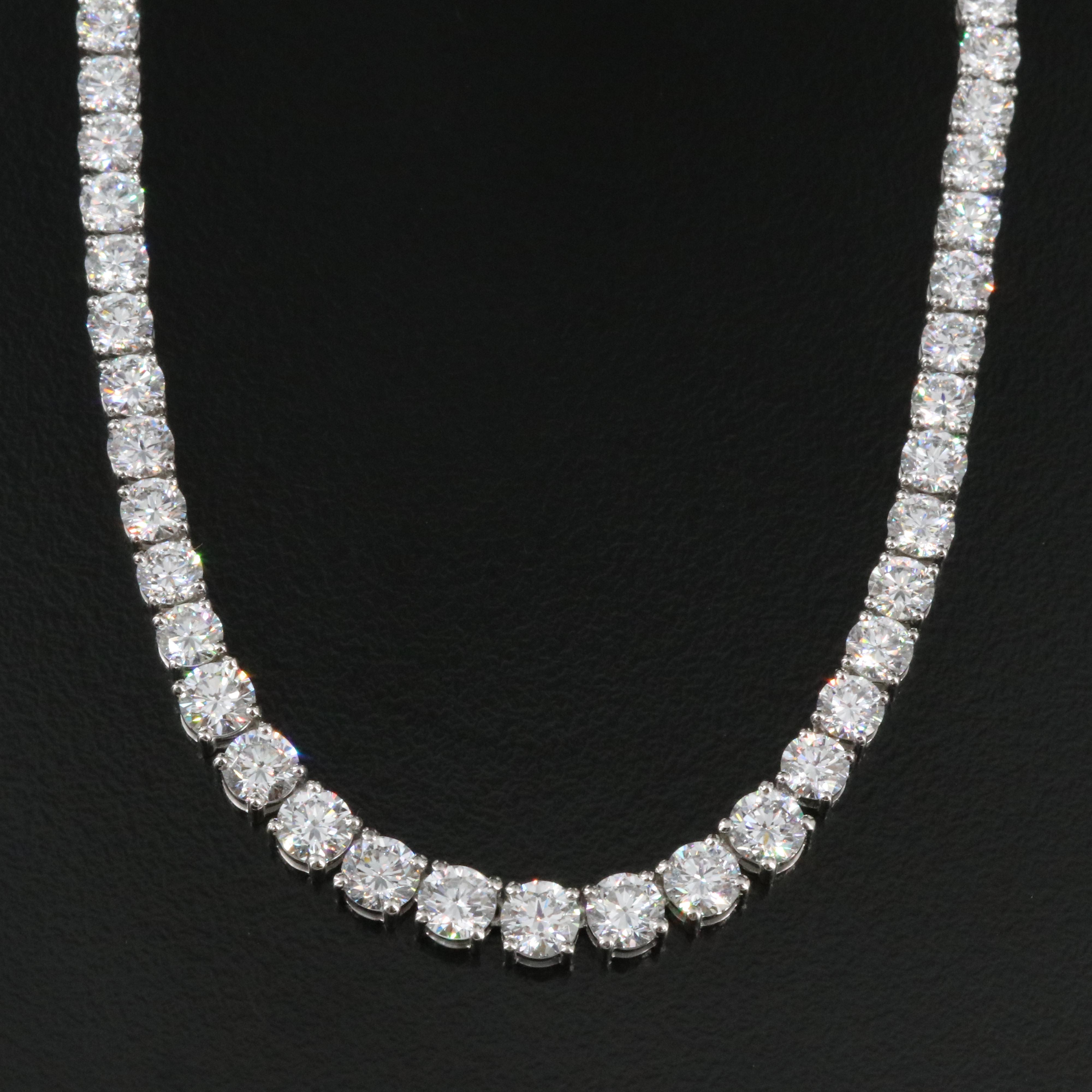Platinum 21.13 CTW Lab Grown Diamond Riviera Necklace