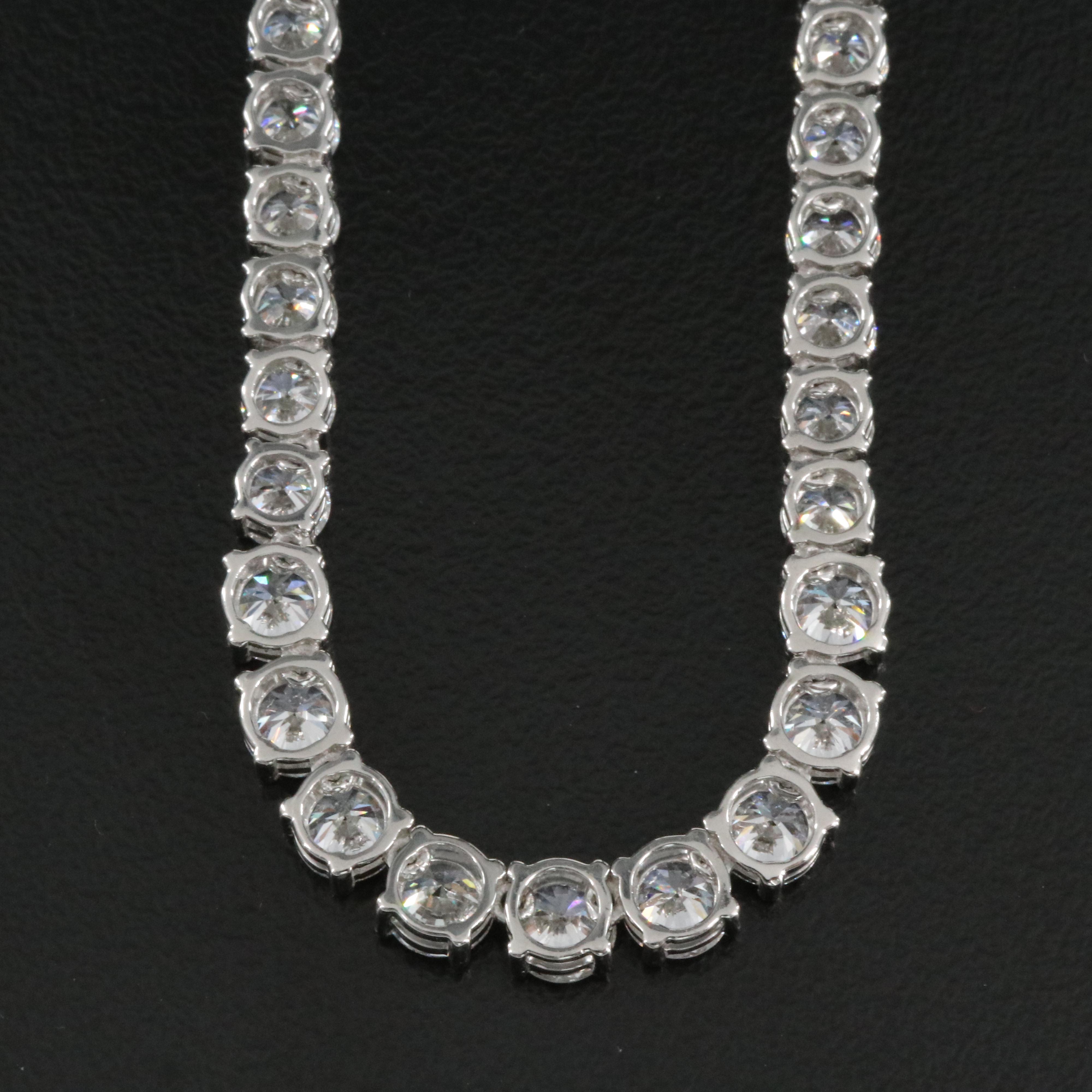 Platinum 21.13 CTW Lab Grown Diamond Riviera Necklace
