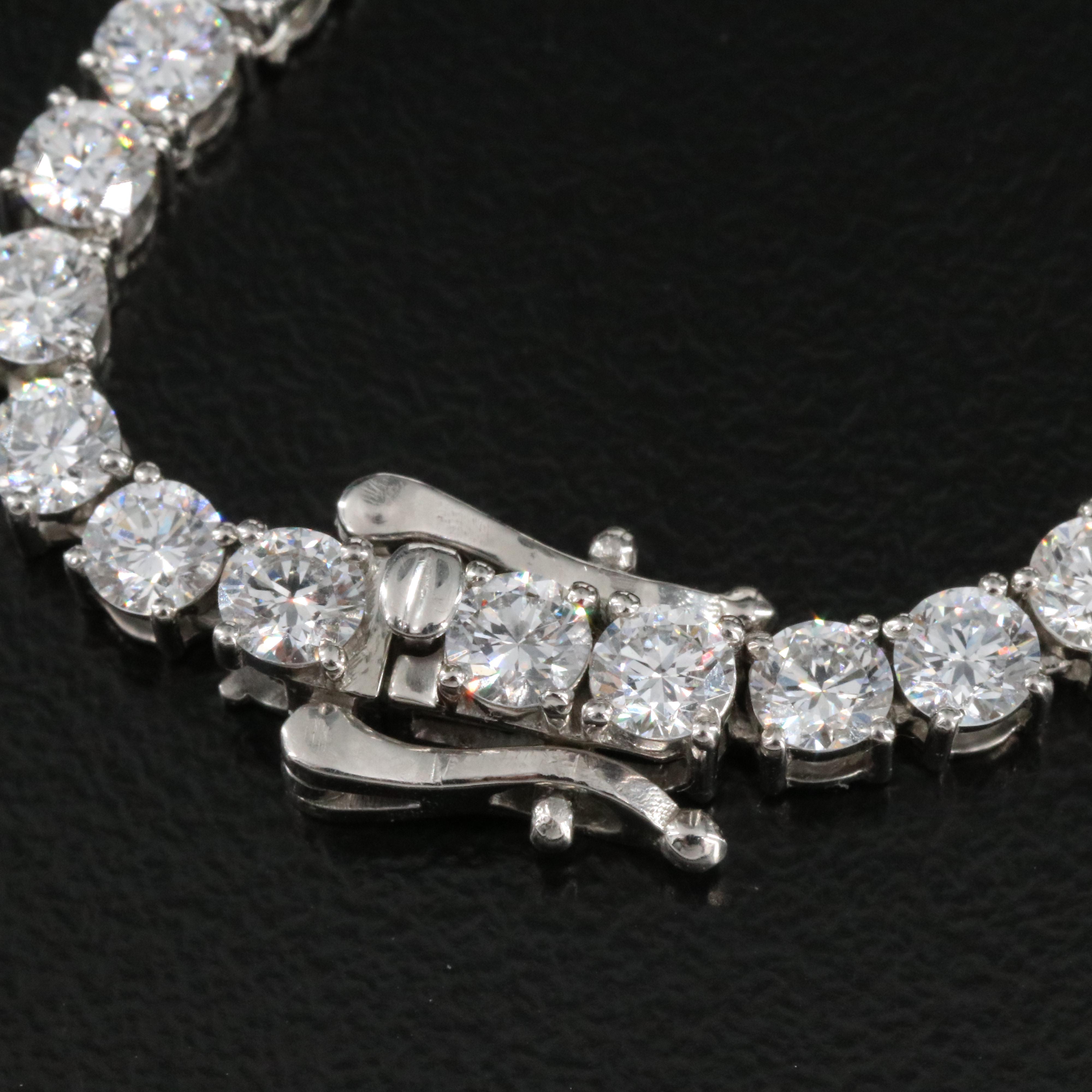 Platinum 21.13 CTW Lab Grown Diamond Riviera Necklace