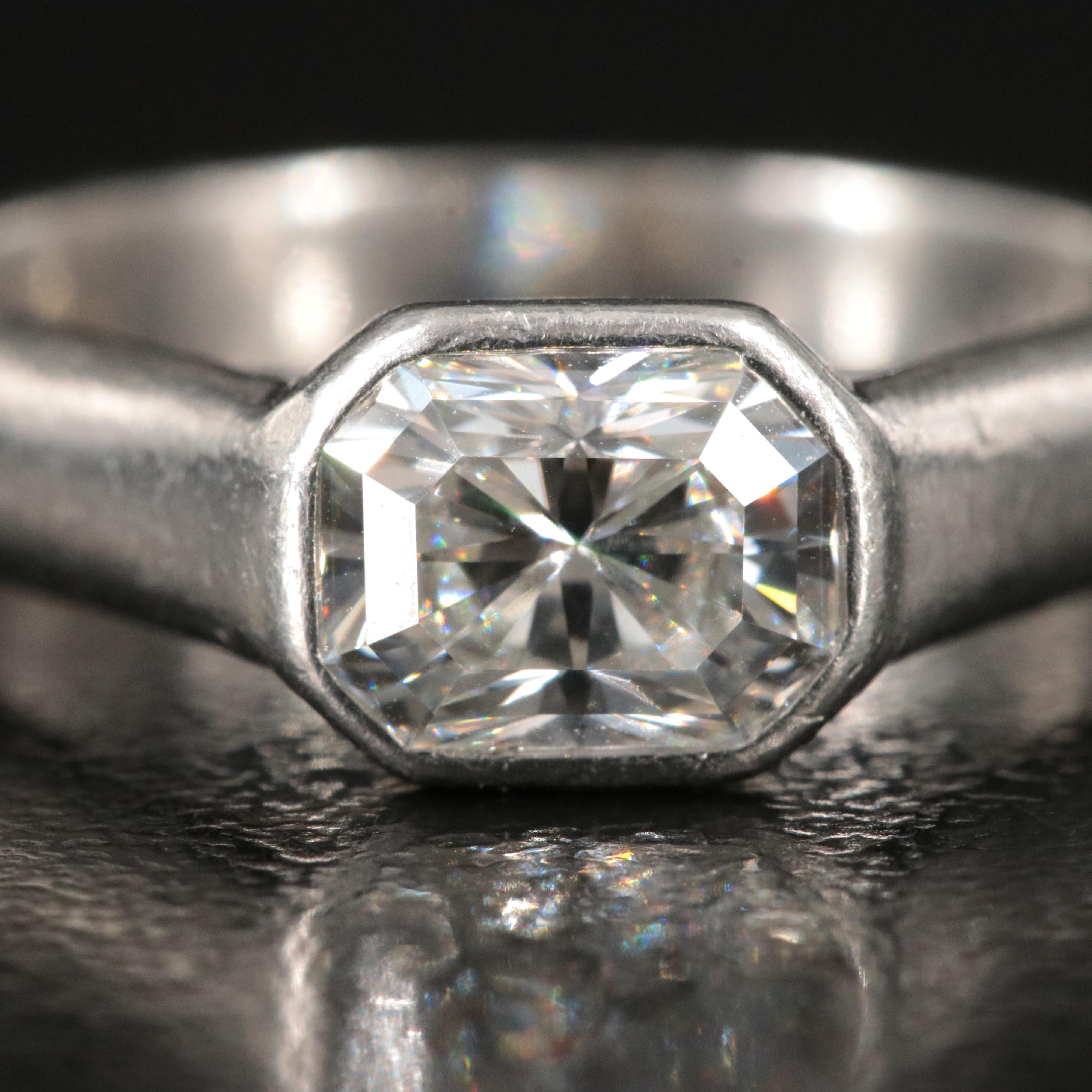 Tiffany & Co. Lucida Platinum 1.15 CT Diamond Bezel Set Ring