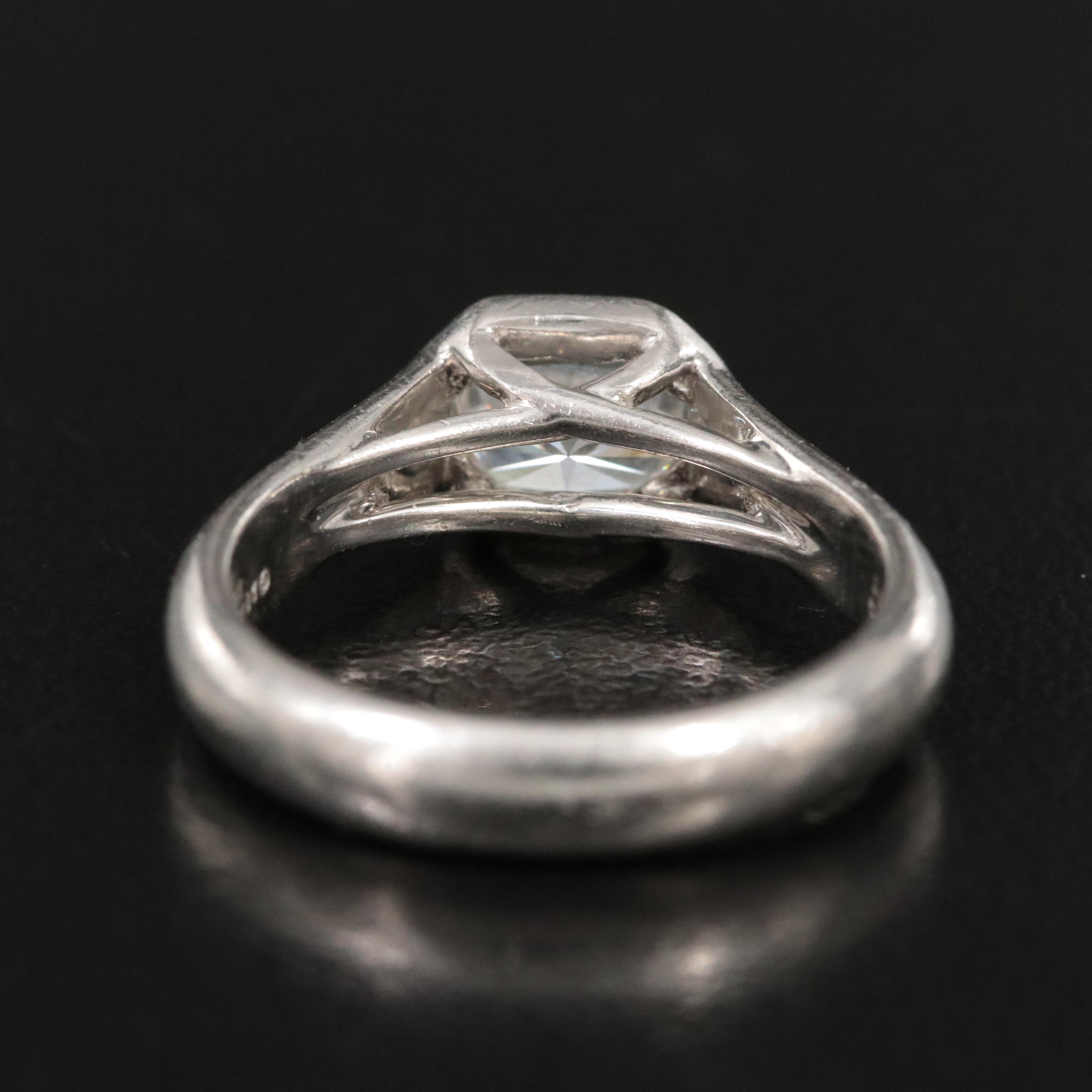 Tiffany & Co. Lucida Platinum 1.15 CT Diamond Bezel Set Ring